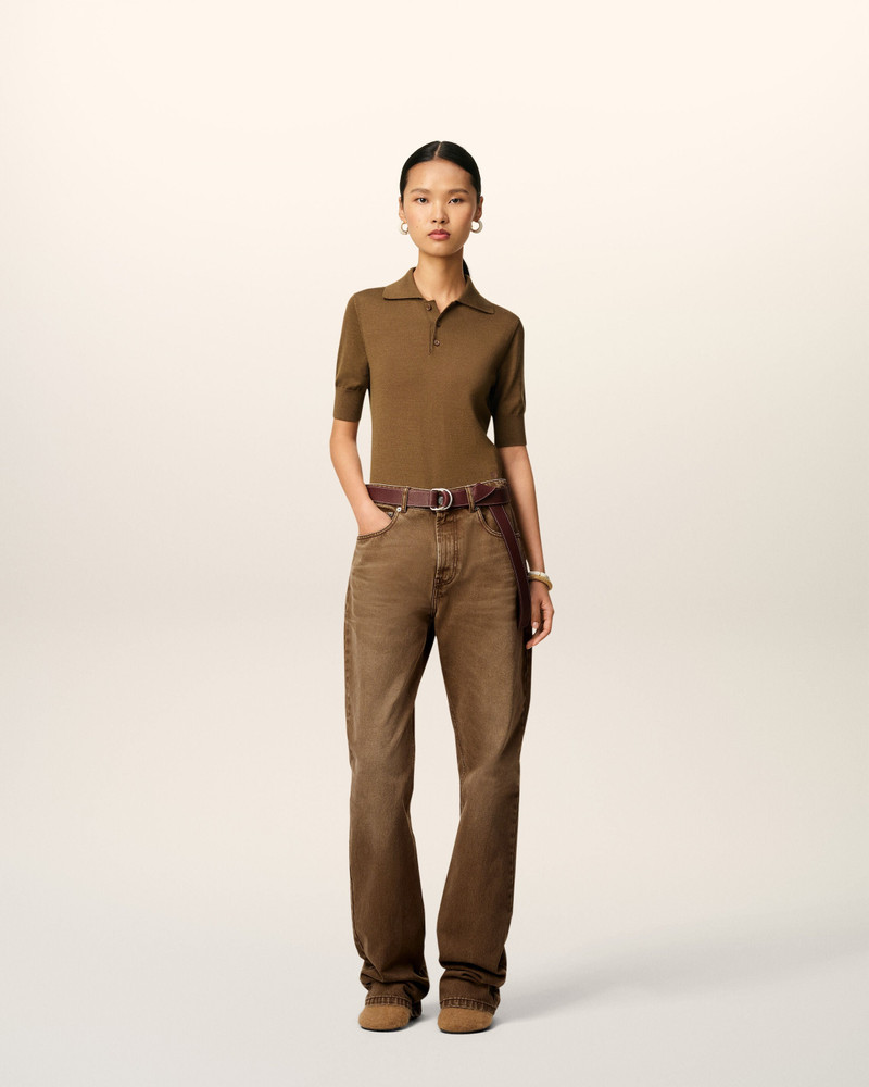 AMI Paris BROWN COTTON LARGE FIT JEANS outlook