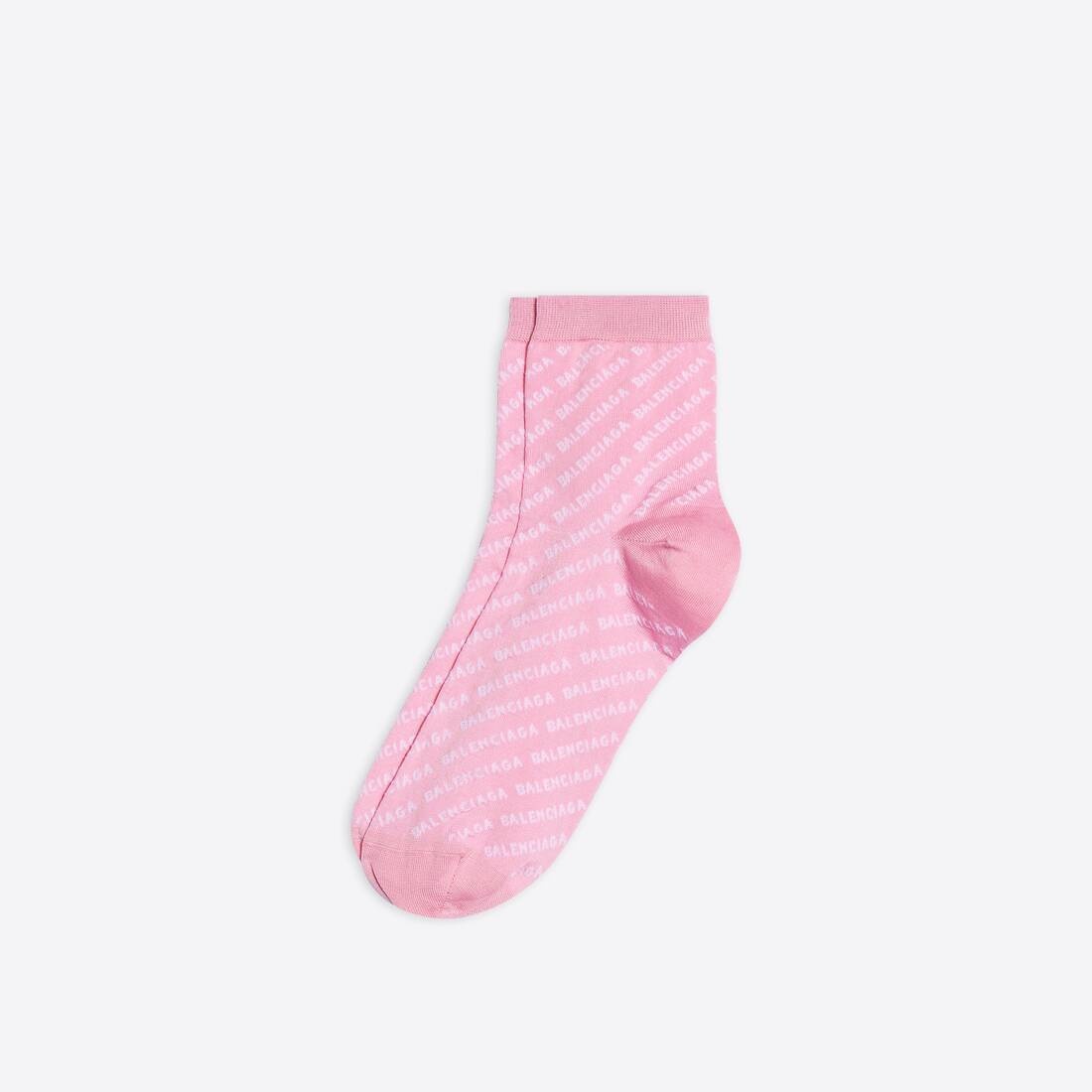 Women's Allover Logo Socks in Pink - 2