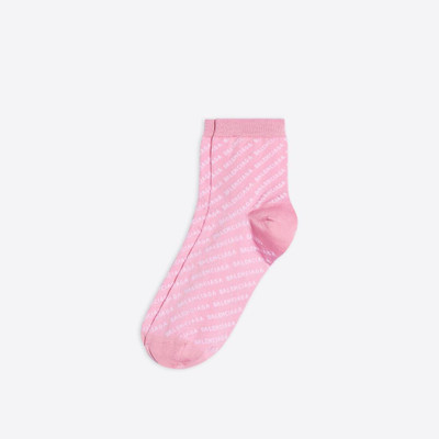 BALENCIAGA Women's Allover Logo Socks in Pink outlook