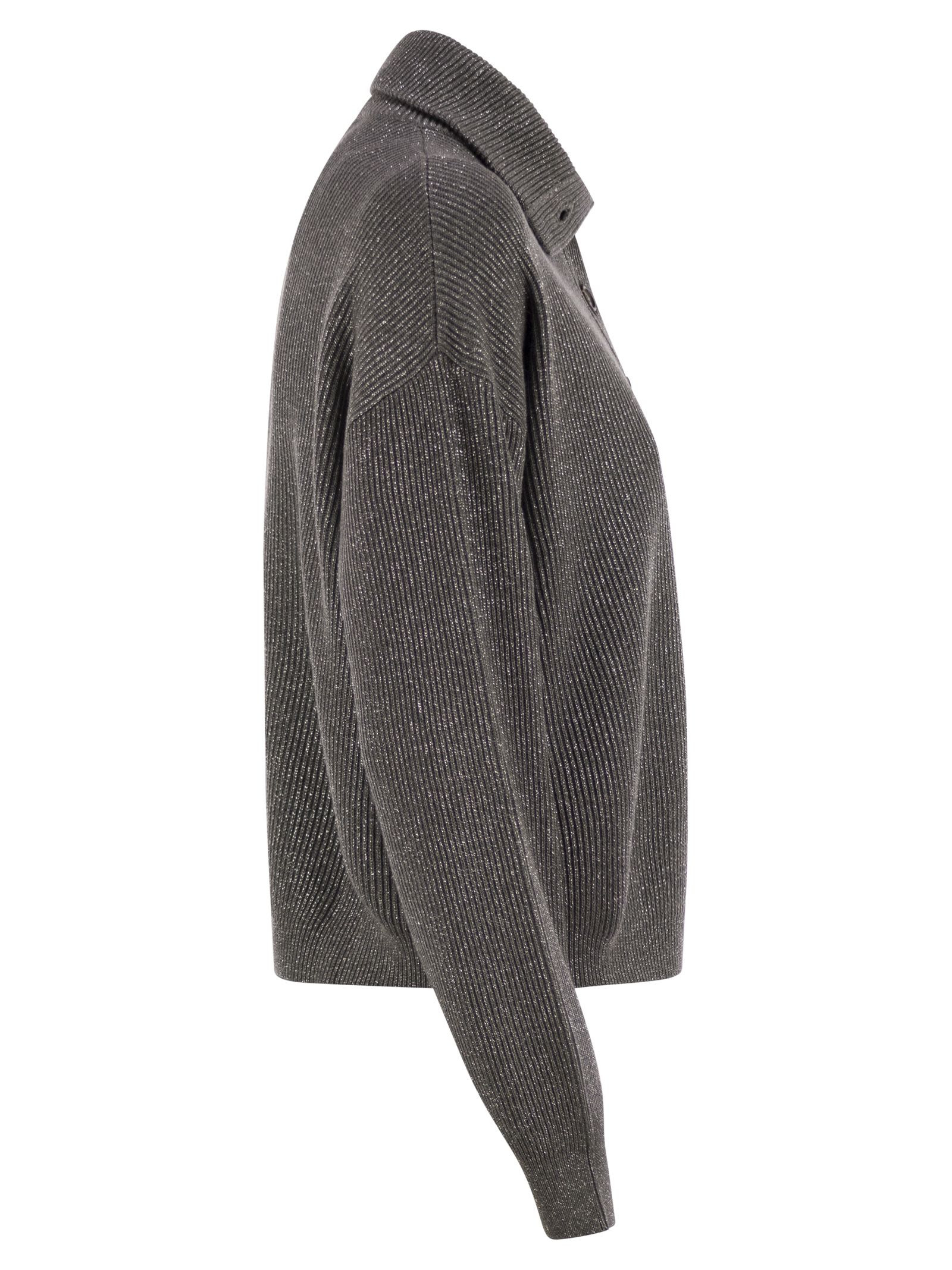 Brunello Cucinelli Women Cotton And Viscose Rib Knit High Collar - 3