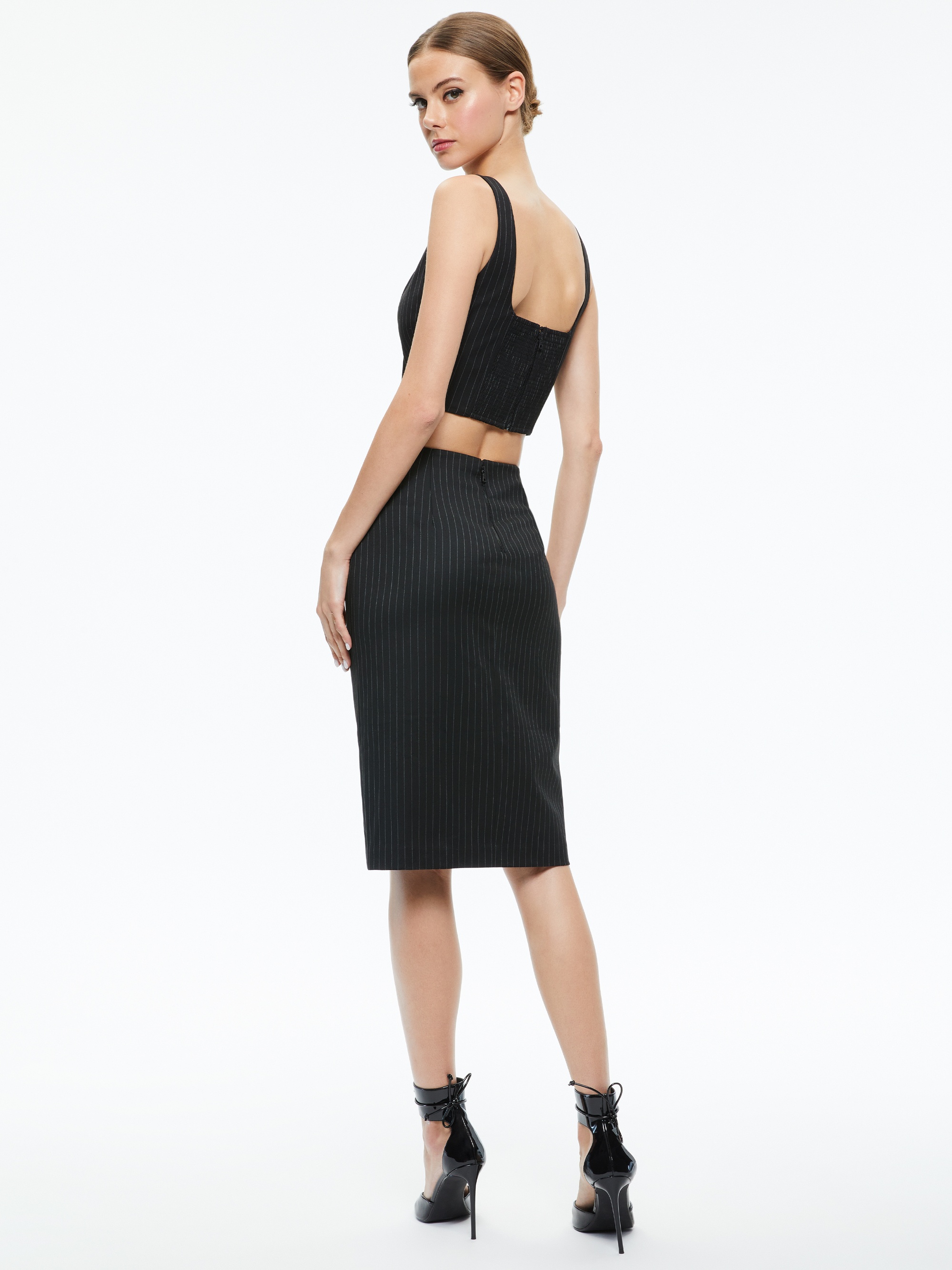 SIOBHAN FRONT WRAP MIDI SKIRT - 3