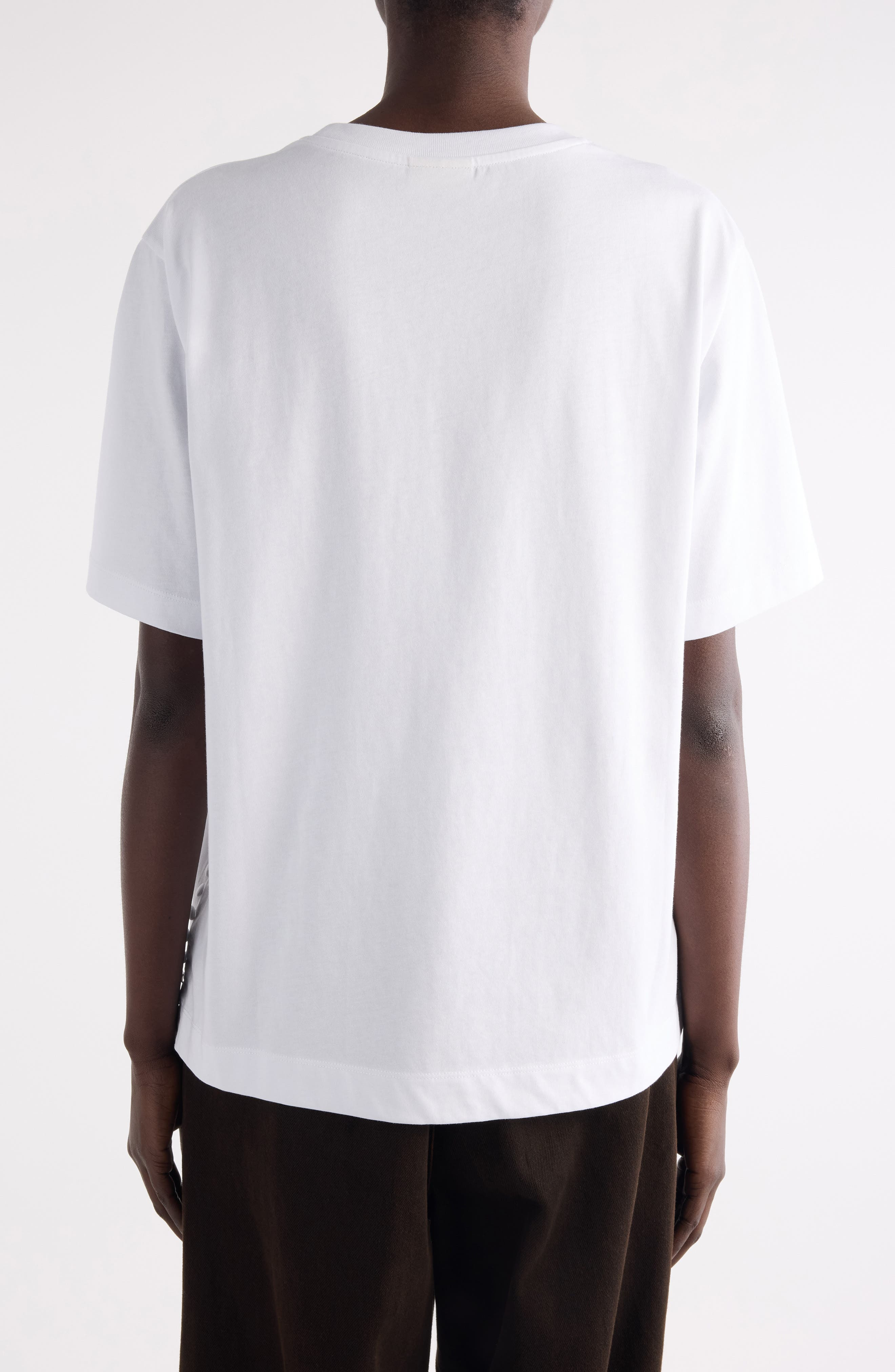 Dries Van Noten Heydu Side Button Cotton T-Shirt in White at Nordstrom - 3