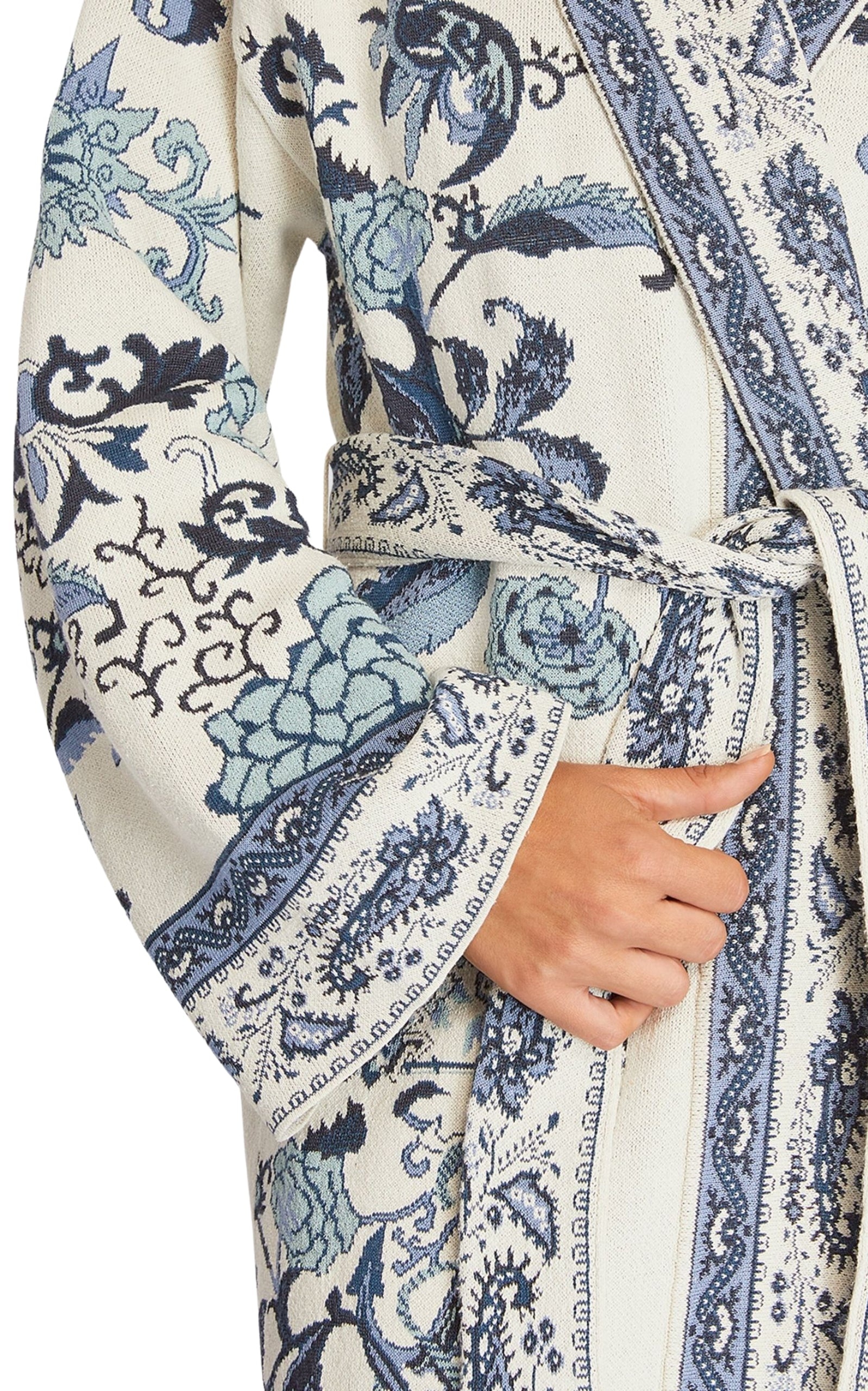 Floral Print Wrap Coat - 5