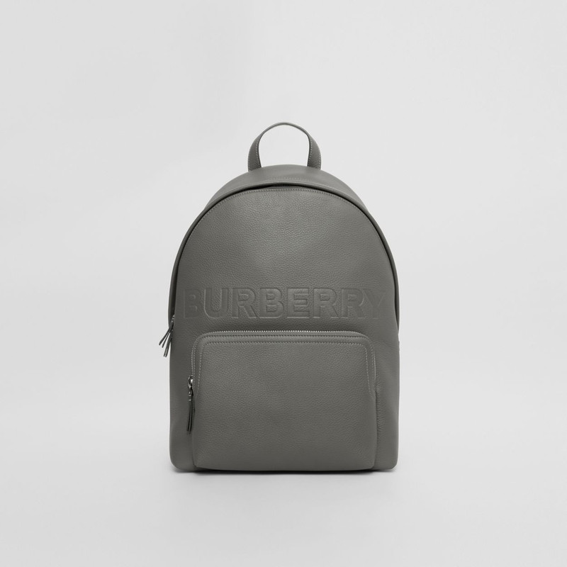 Logo Embossed Leather Backpack 1