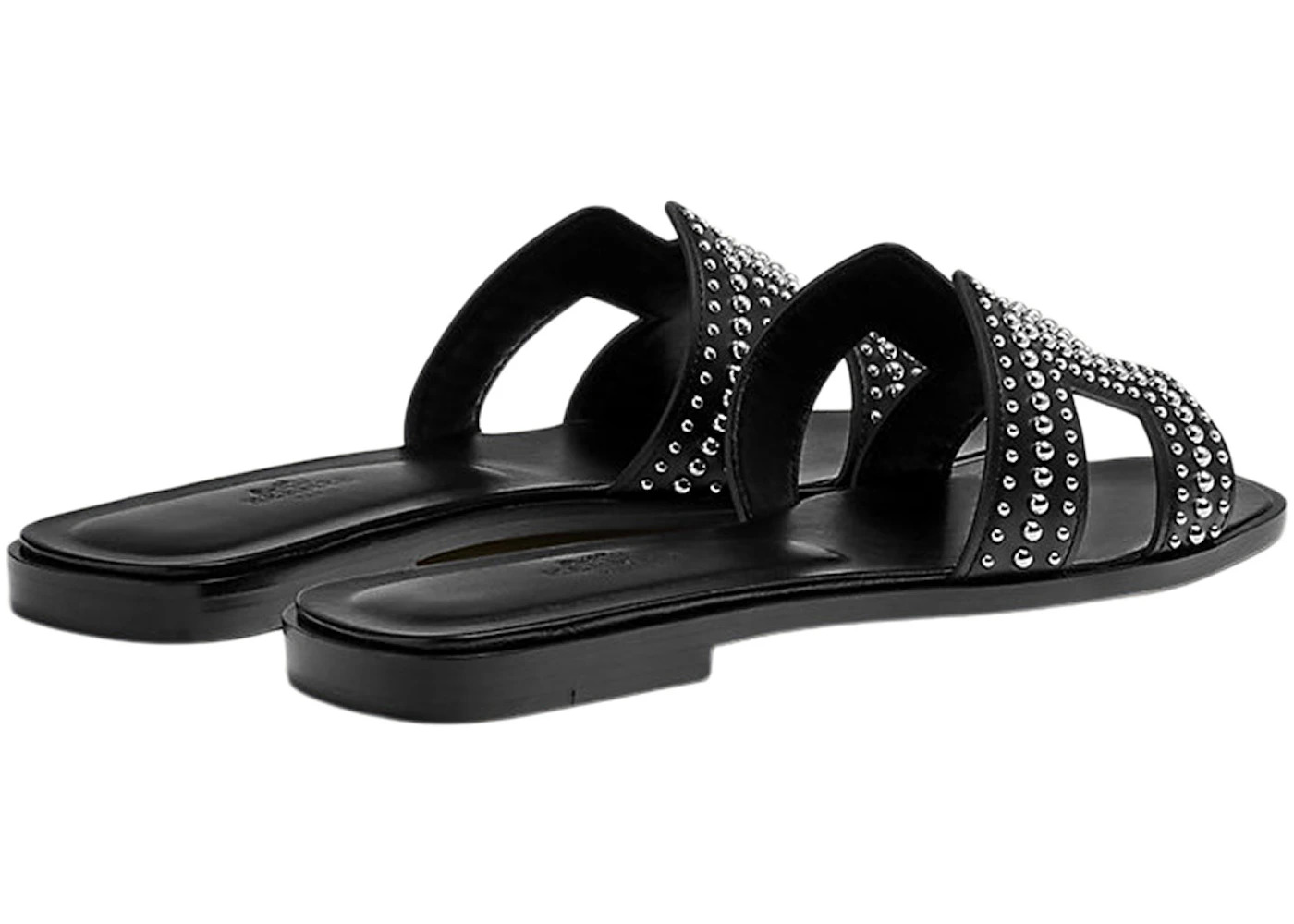 Hermes Oran Sandal Stud Noir Calfskin Leather - 3