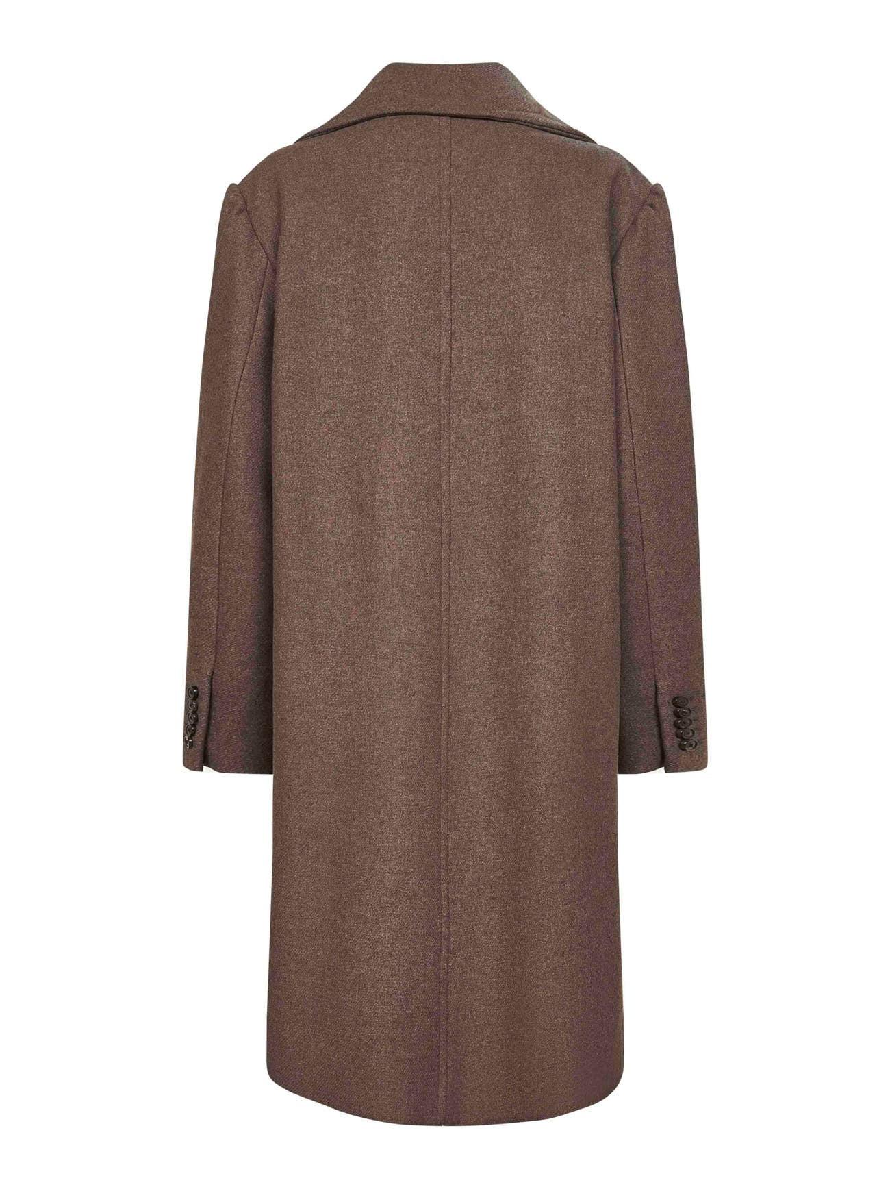 Brown wool blend double-breasted coat - 2