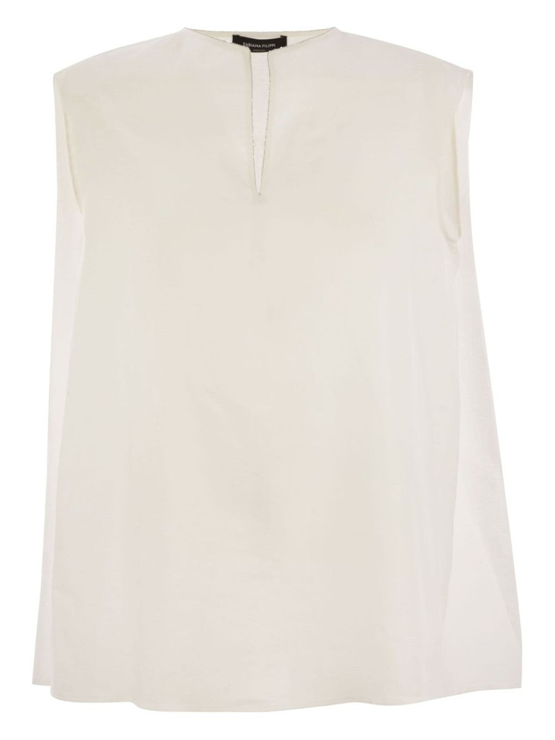 metallic-trim linen top 1