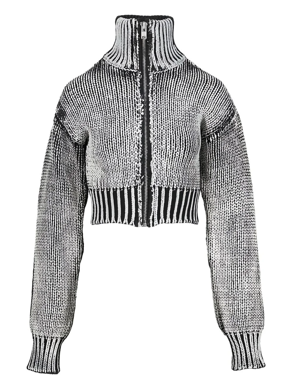 chunky-knit zip cardigan - 1