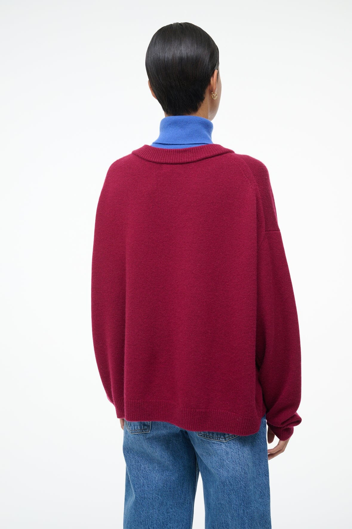 STAUD DORIS CASHMERE SWEATER CRIMSON SAPPHIRE - 3