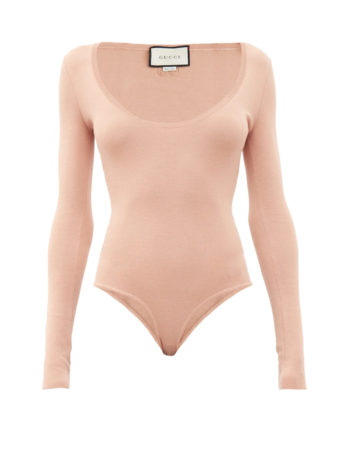 Scoop-neck cashmere-blend bodysuit - 1