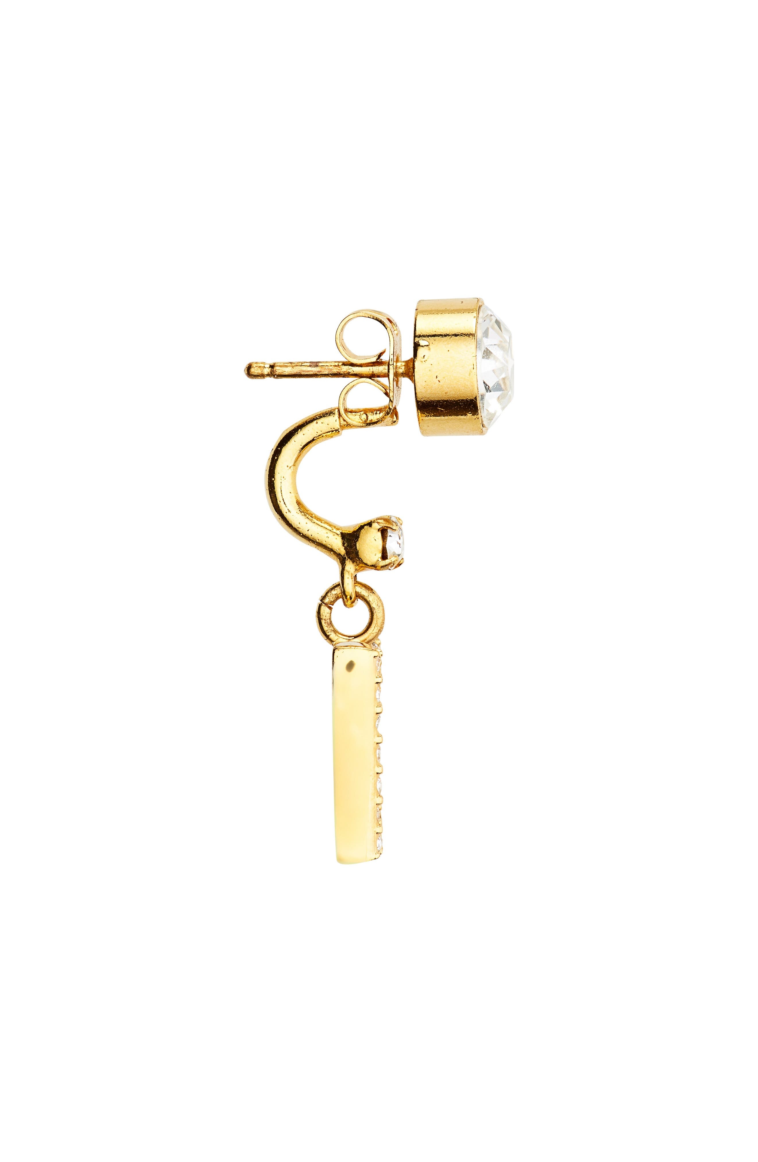 DG Crystal Logo Drop Back Earrings - 5
