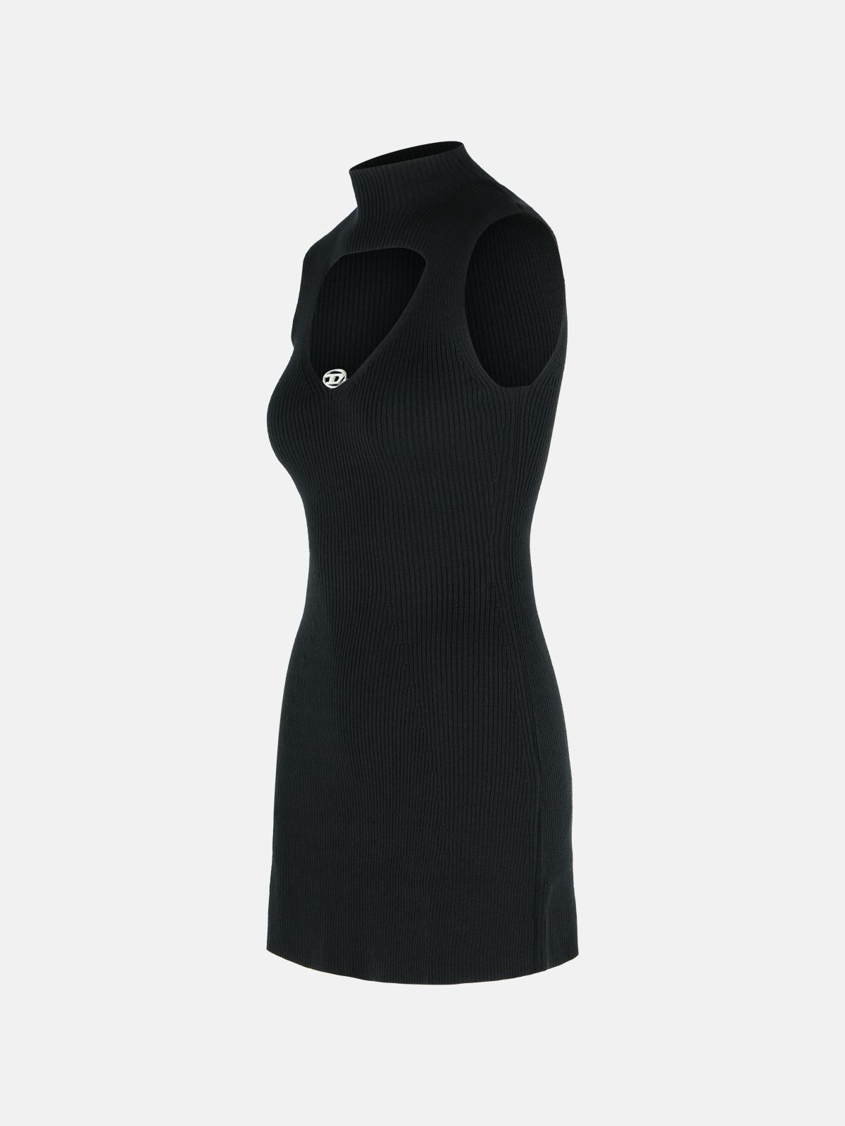 'OLONI' SHORT BLACK WOOL DRESS - 2