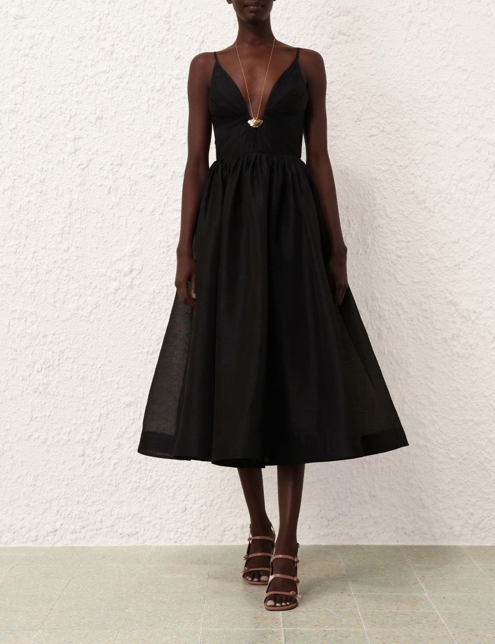 ILLUSTRATION V NECK MIDI DRESS - 2
