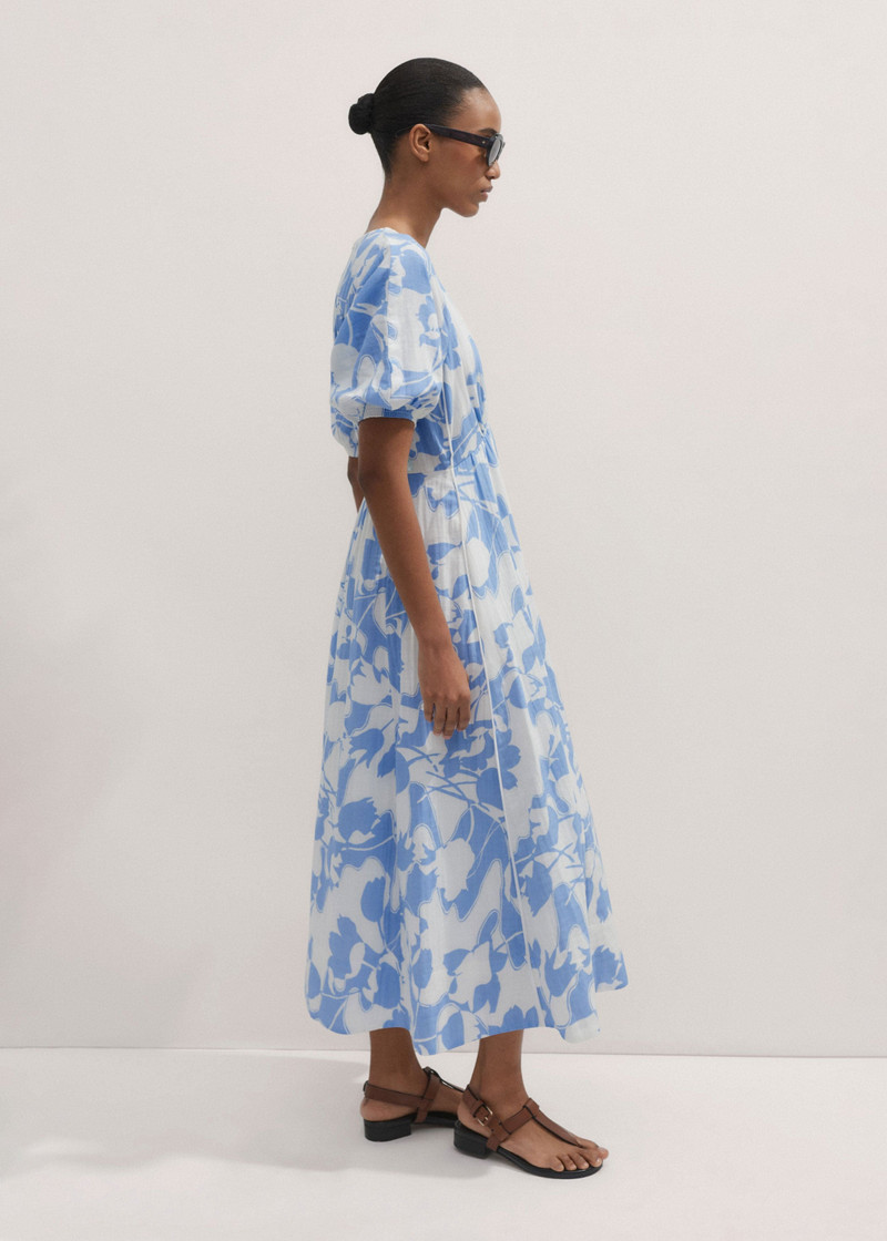 Cheesecloth Tulip Print Midi Dress 5