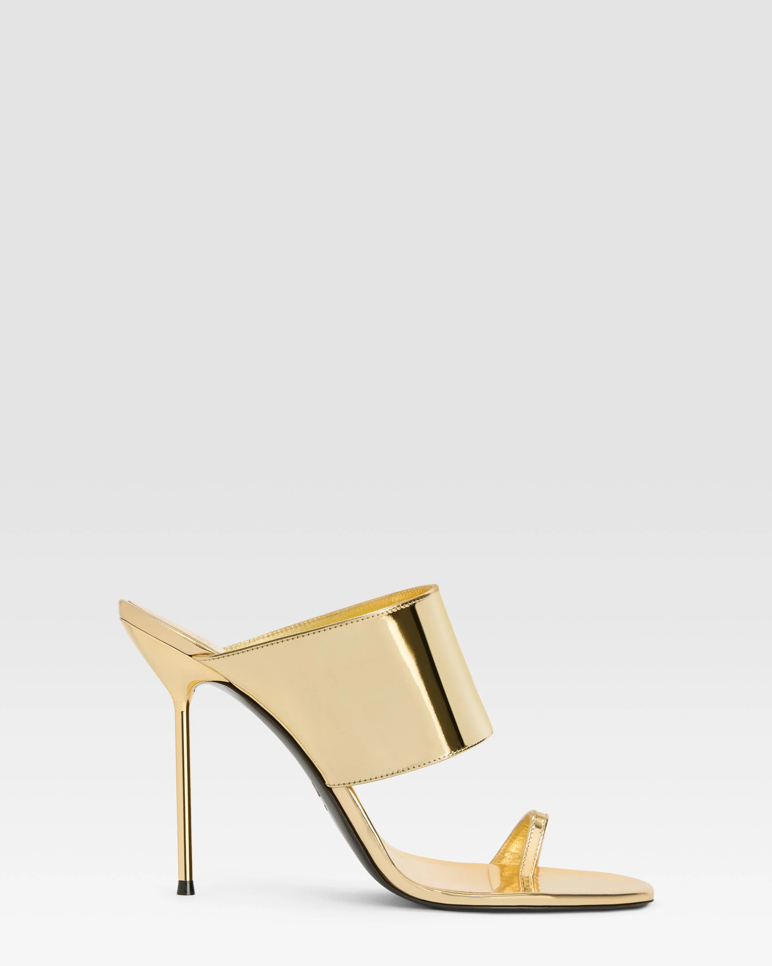 Mirrored leather thong mule - 1