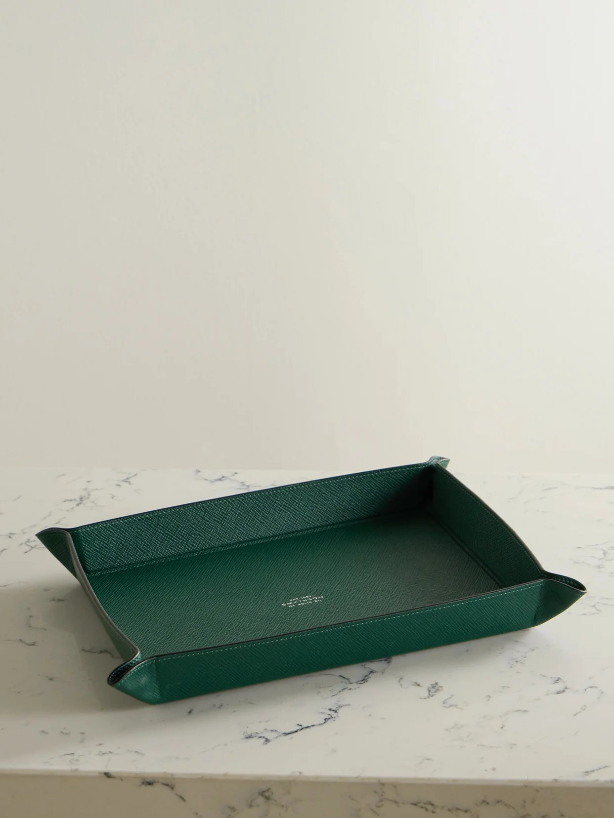 Panama Large Textured-leather Trinket Tray - 1