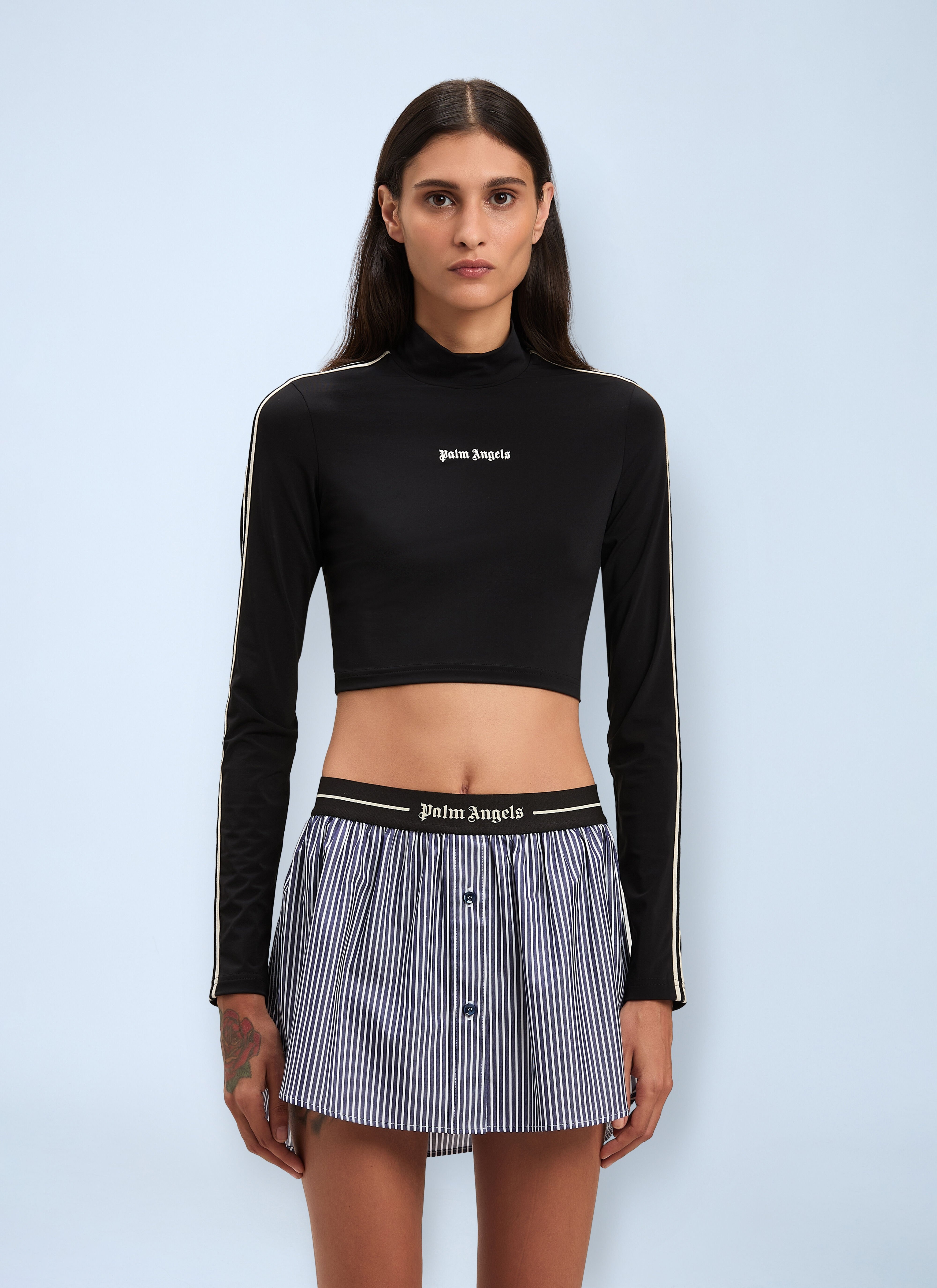 Cropped Logo Motif T-Shirt - 1