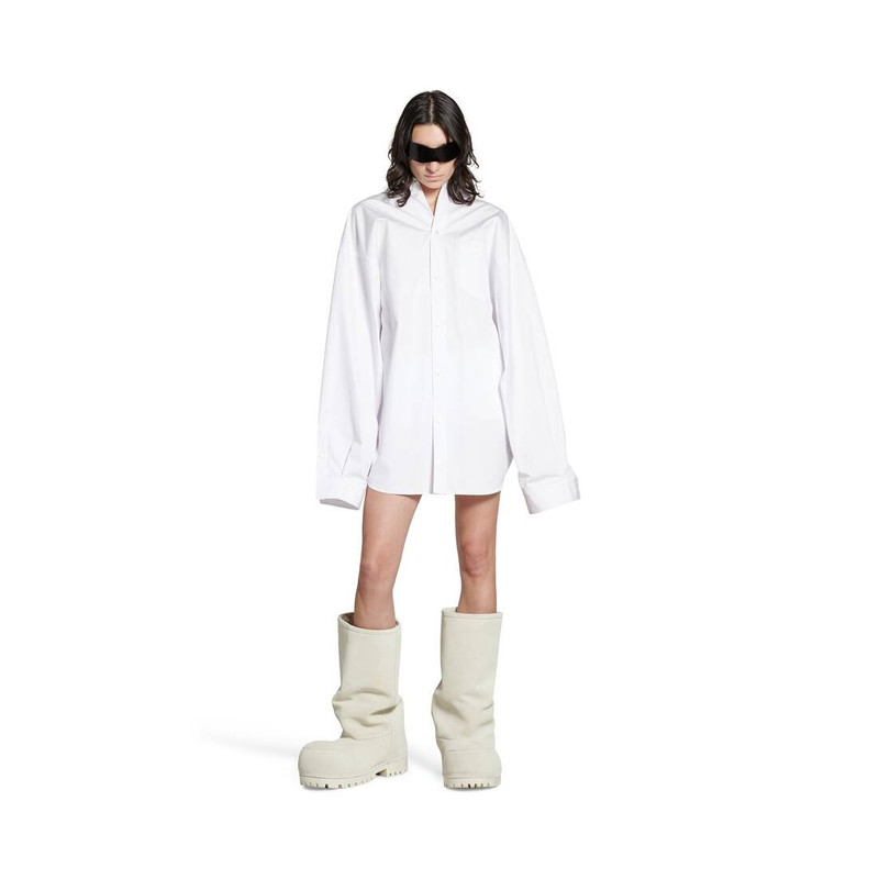 BALENCIAGA Women's Balenciaga Asymmetric Shirt Large Fit in White outlook