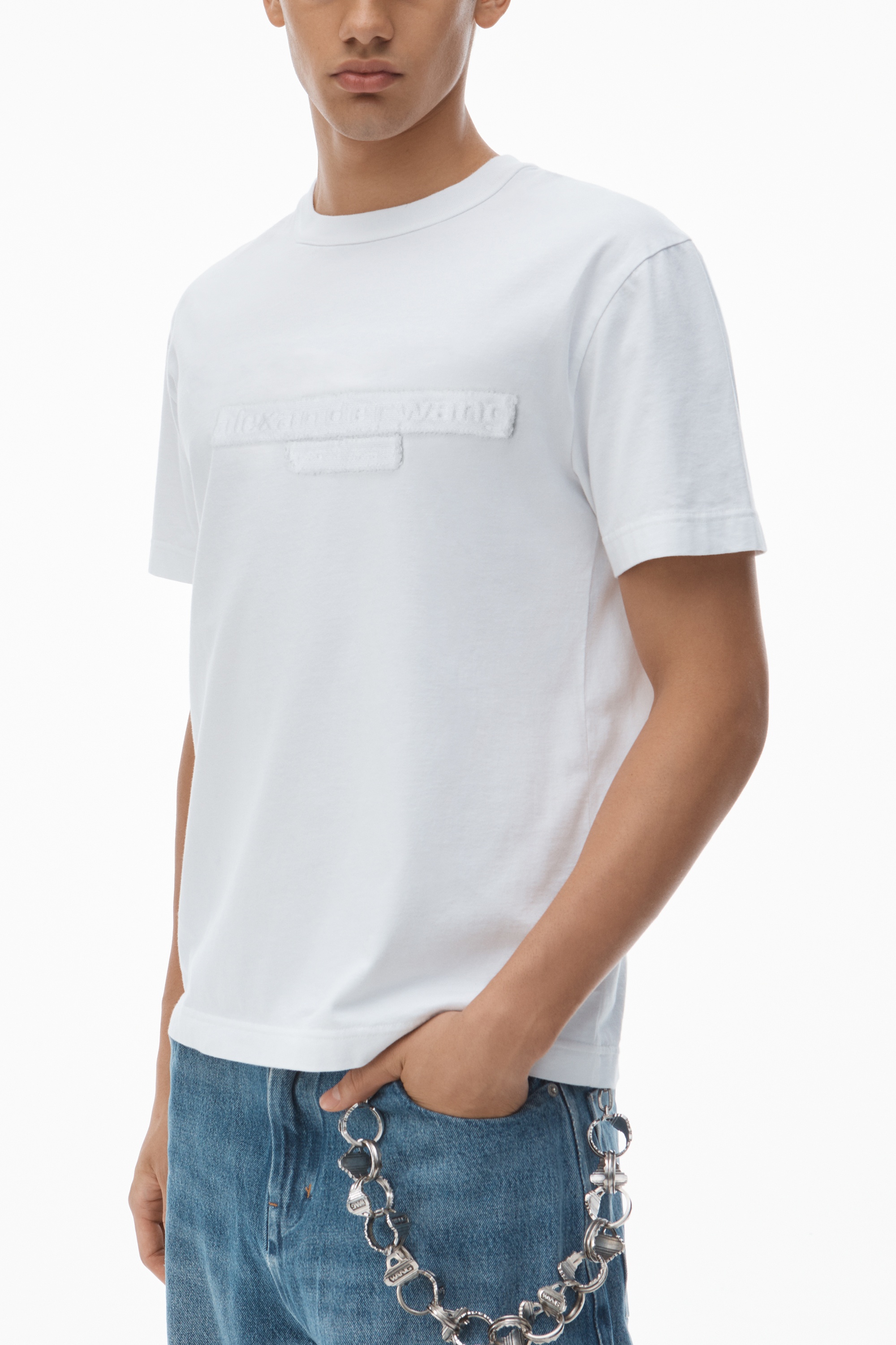 Unisex Tee with Distressed Logo in Cotton Jersey - 3
