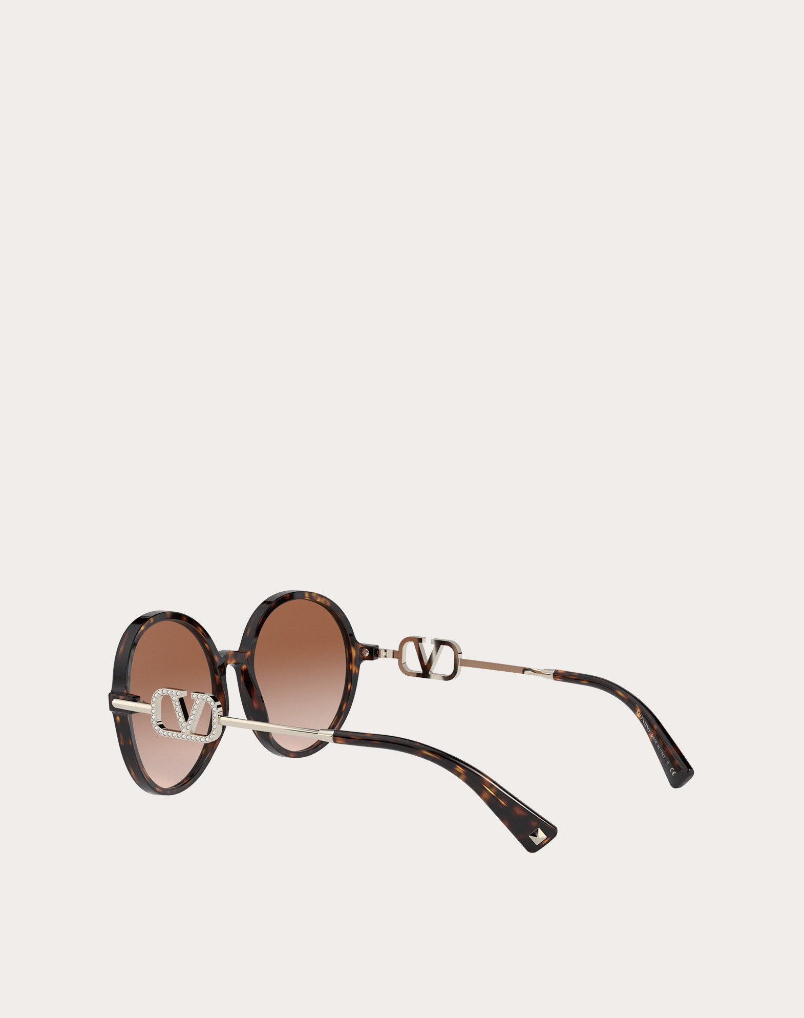 ROUND ACETATE FRAME WITH VLOGO SIGNATURE CRYSTALS - 4