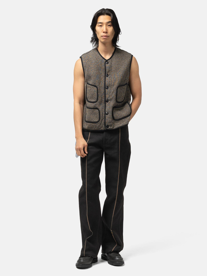 Kapital BEACH SWT Knit Vest Charcoal outlook
