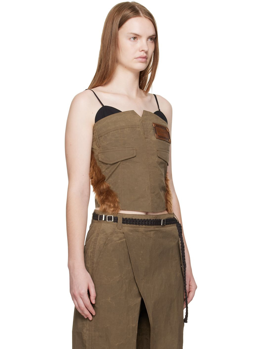 Brown Trouser Custom Bustier Top - 2