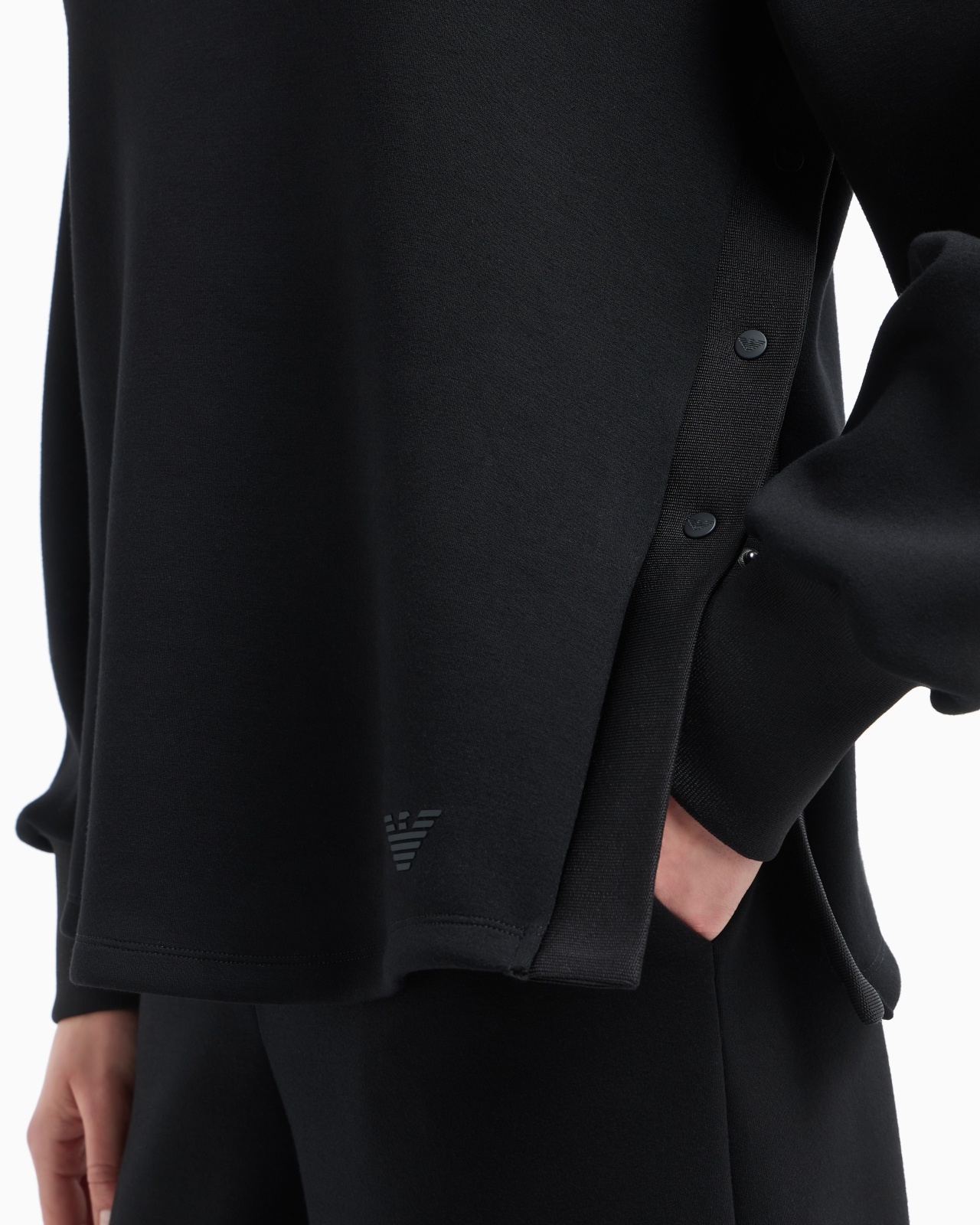 SCUBA FABRIC SWEATSHIRT WITH SIDE SLITS - 5