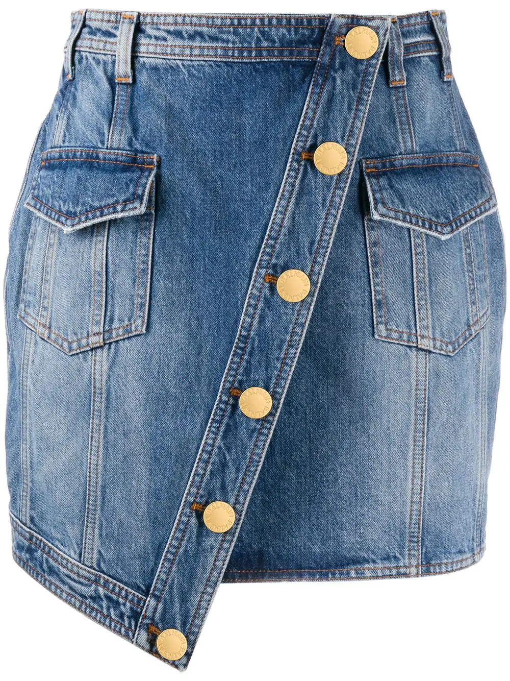 asymmetric denim skirt - 1