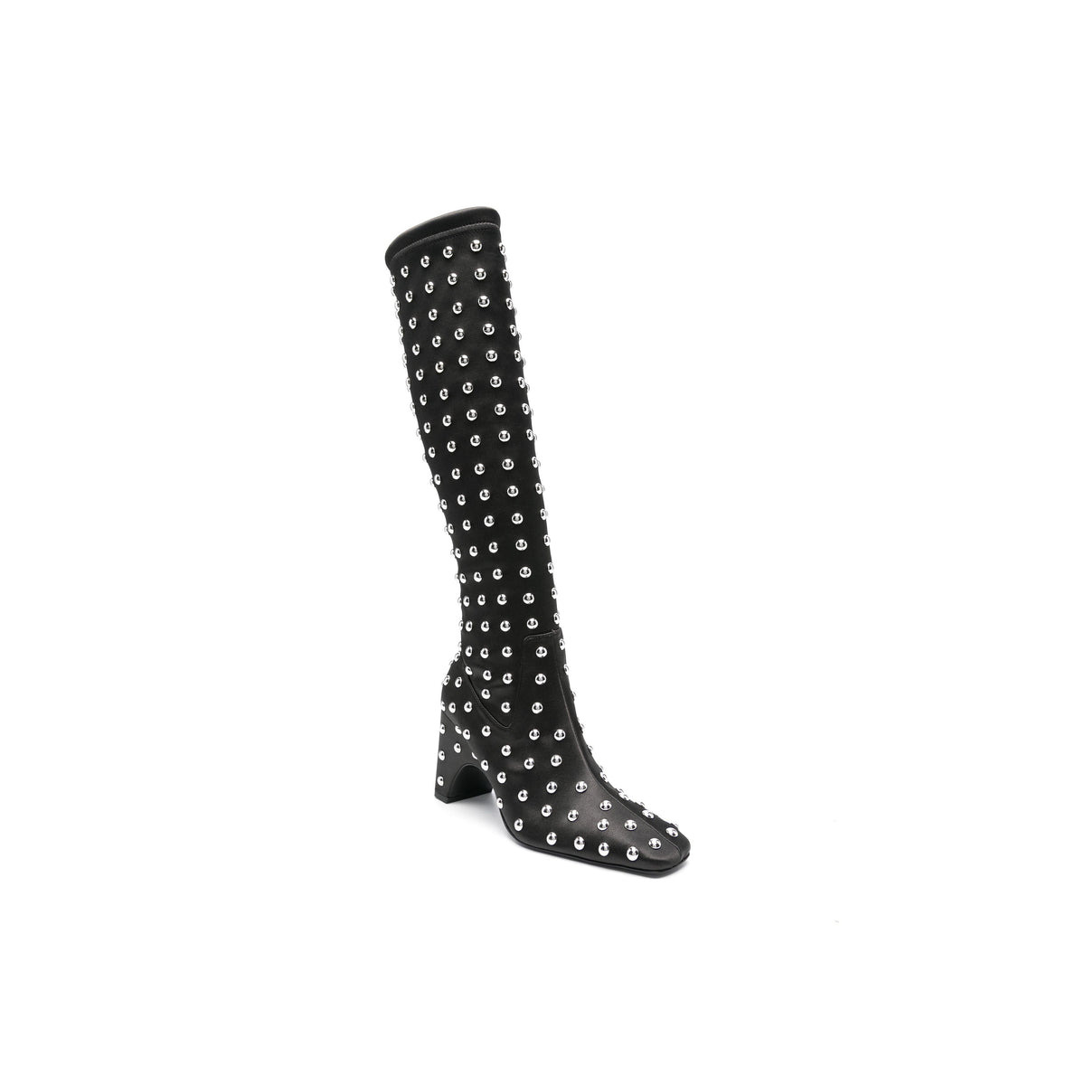 STUDDED BRIDGE STRETCH BOOTS (BLACK/SILVER) - 2