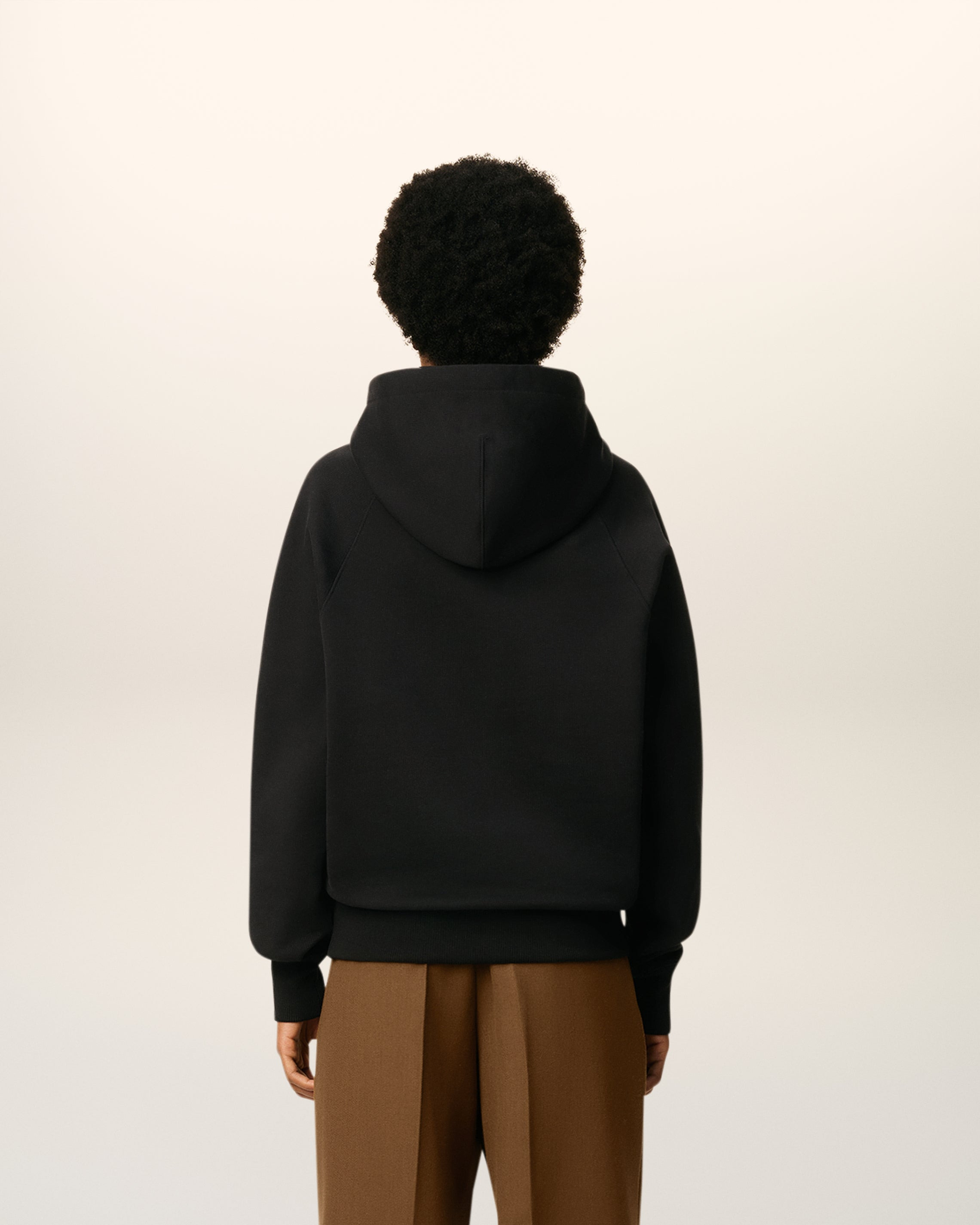 BLACK COTTON AMI DE COEUR HOODIE - 5