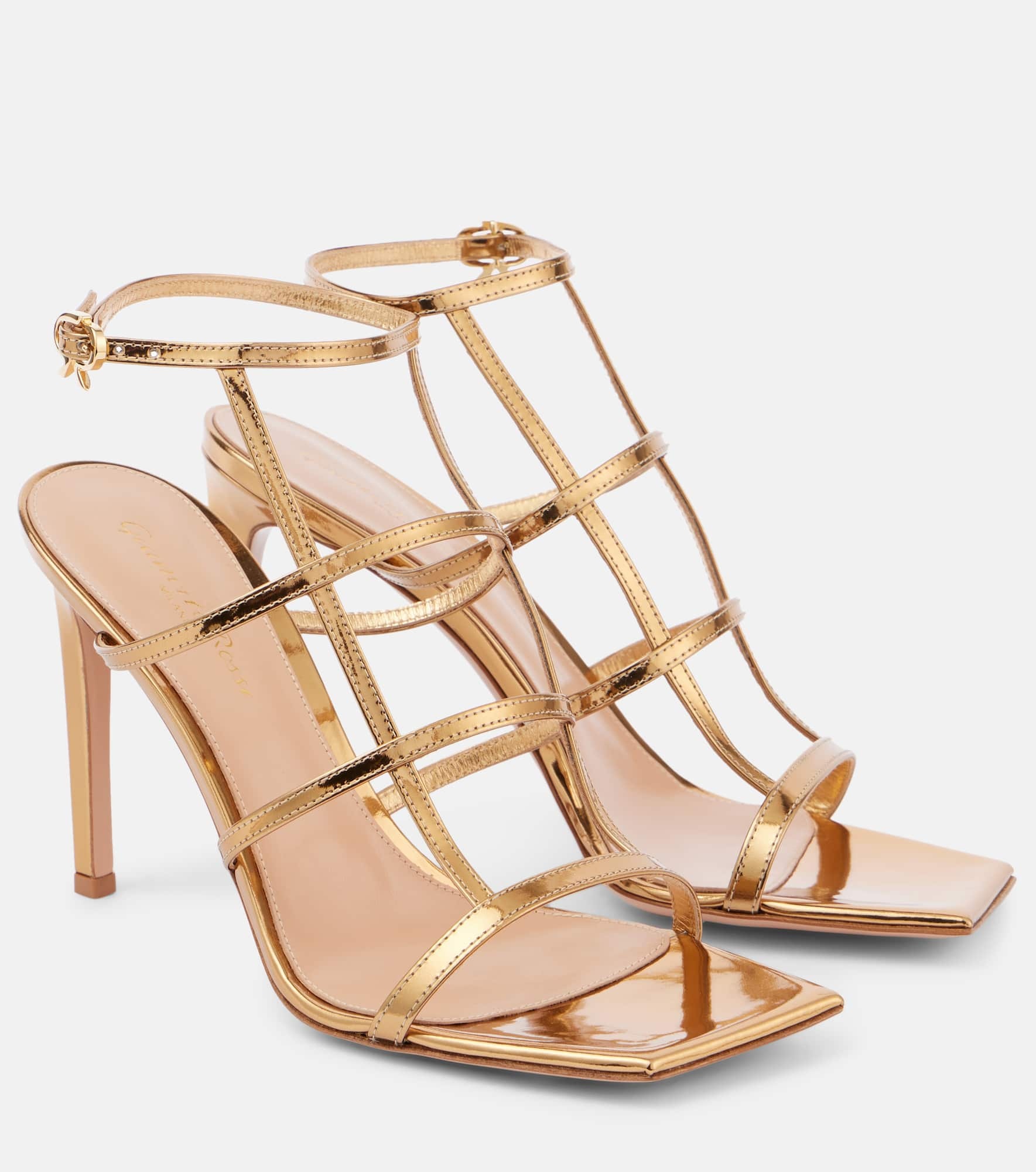 Mondry metallic leather sandals - 1