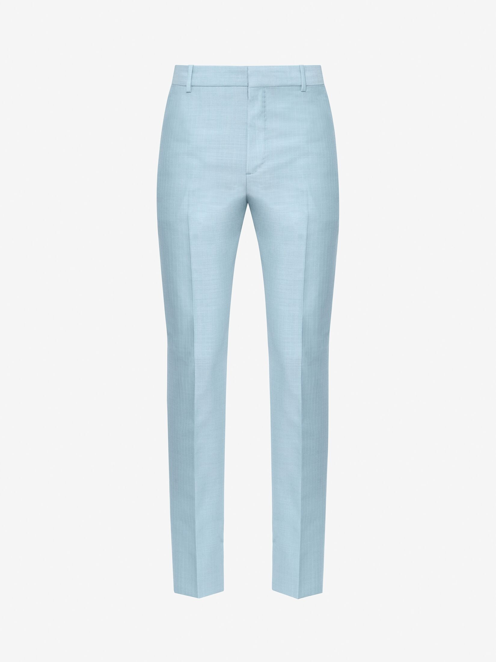 Men's Tailored Cigarette Trousers in Light Blue - 2