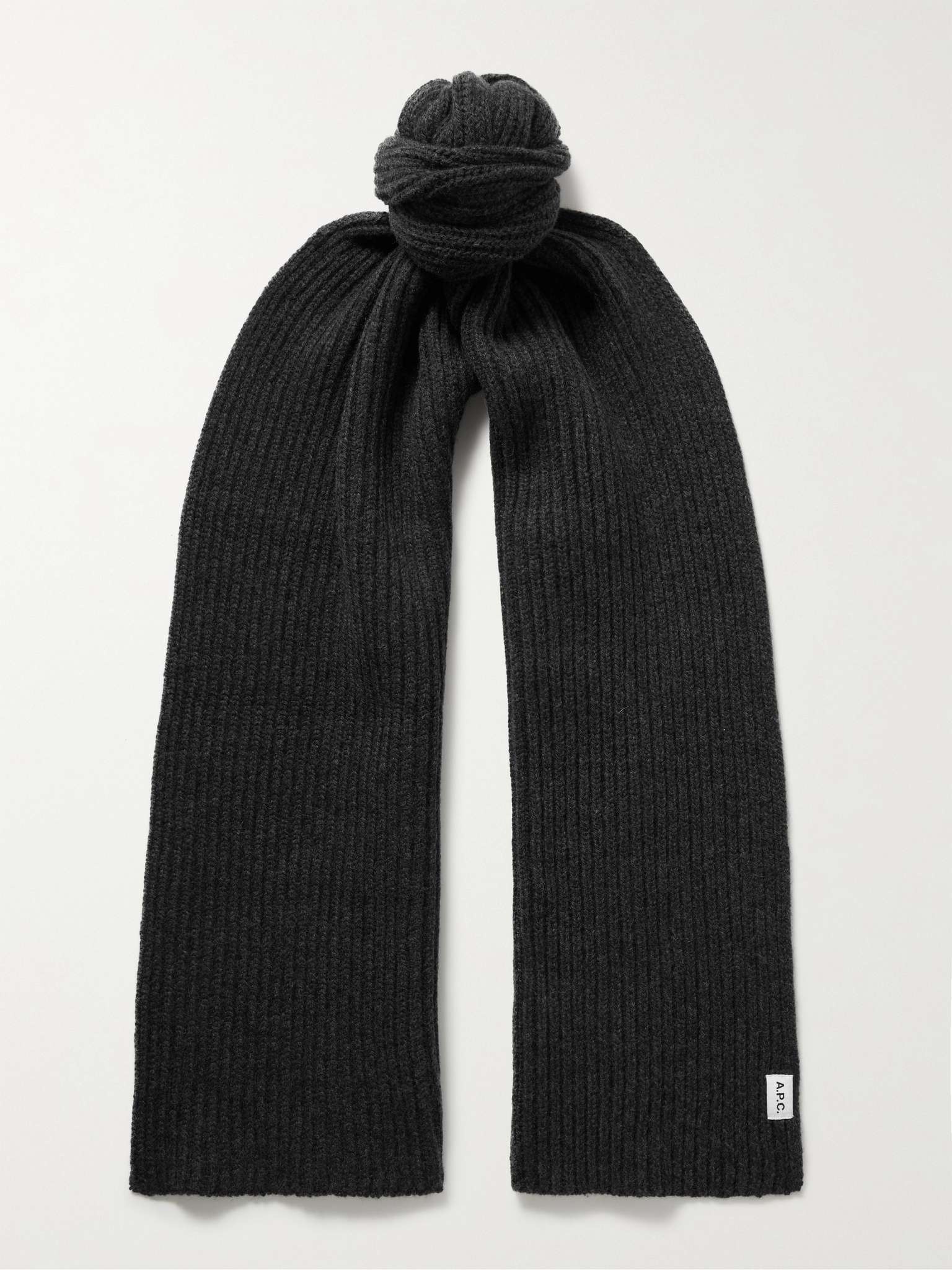 Ribbed Wool and Cashmere-Blend Scarf - 1