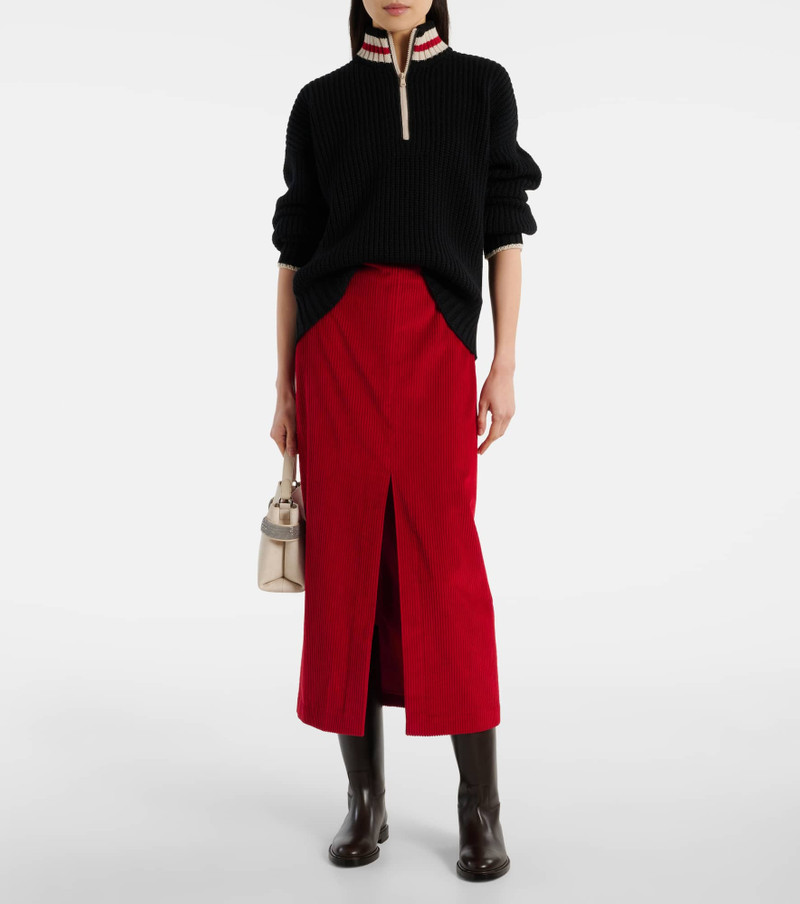 Brunello Cucinelli Cotton midi skirt outlook