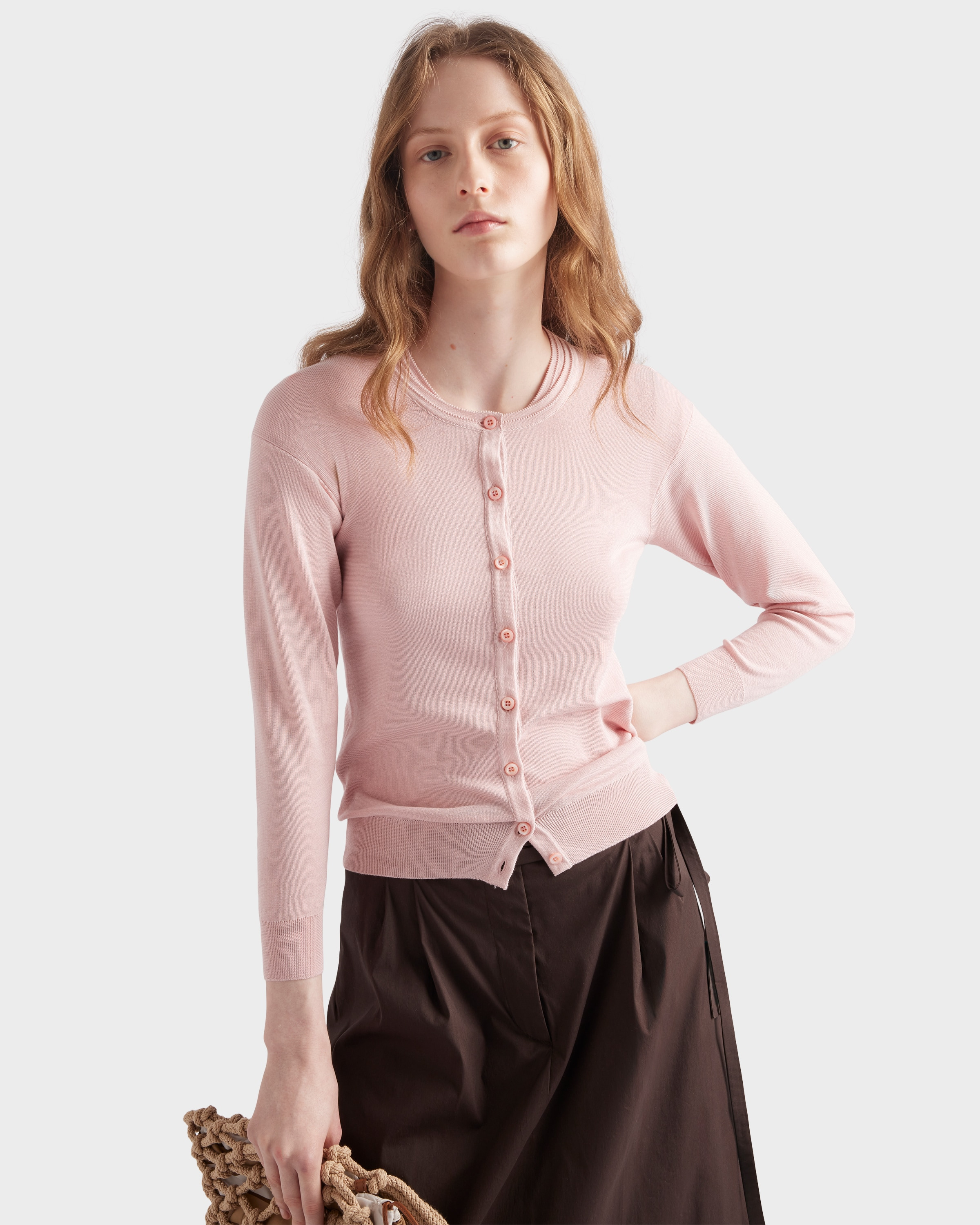 Cotton and silk knit cardigan - 3