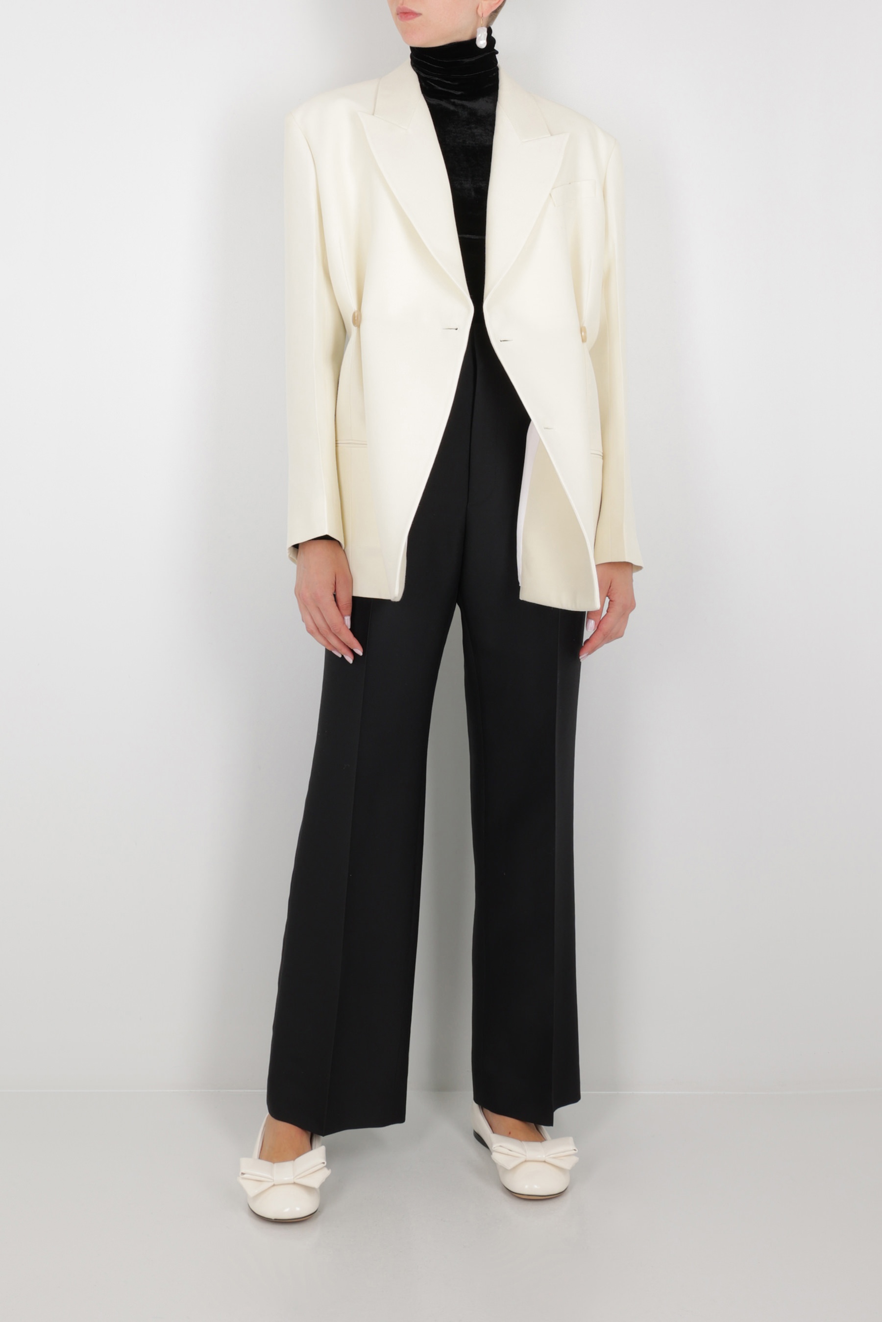 The Row COSIMA DOUBLE-BREASTED WOOL AND SILK JACKET
