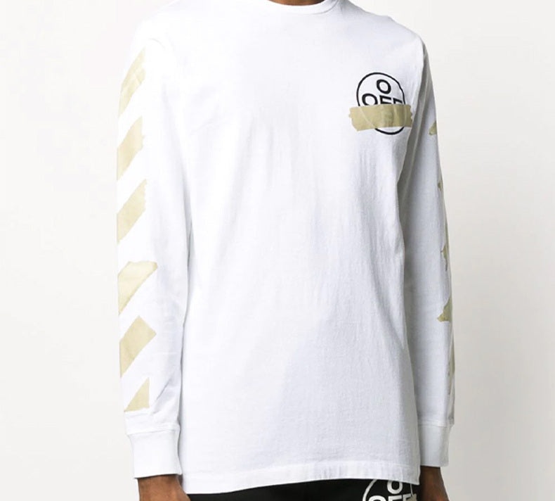 Off-White SS20 Tape Arrows Printing Long Sleeve Men White OMAB001R201850020148 - 4