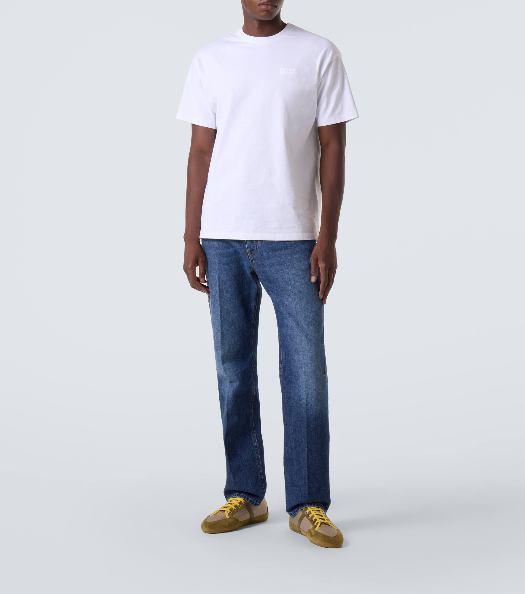 Slim suede-trimmed sneakers - 2