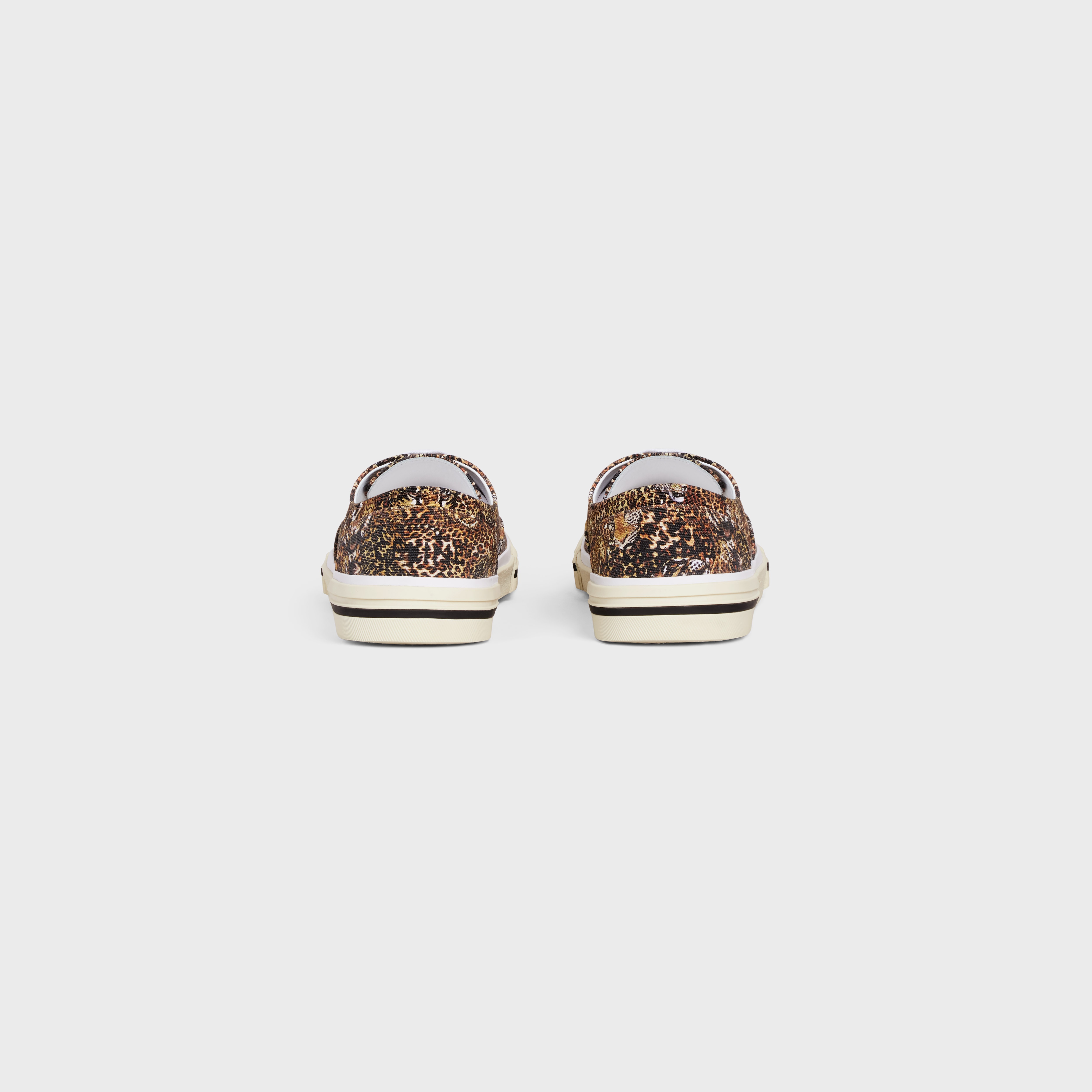 CELINE ELLIOT LOW LACE UP SNEAKER in TIGERS AND LEOPARDS PRINTED CANVAS - 3