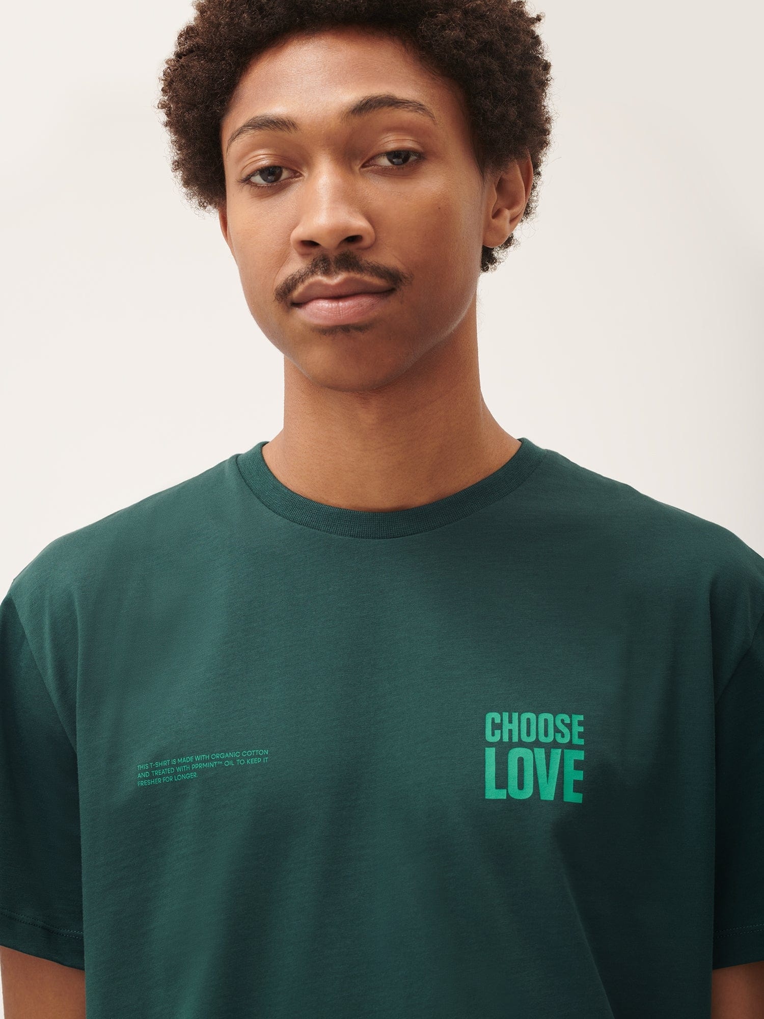 Mens Choose Love Midweight T-Shirt - Foliage Green - 5