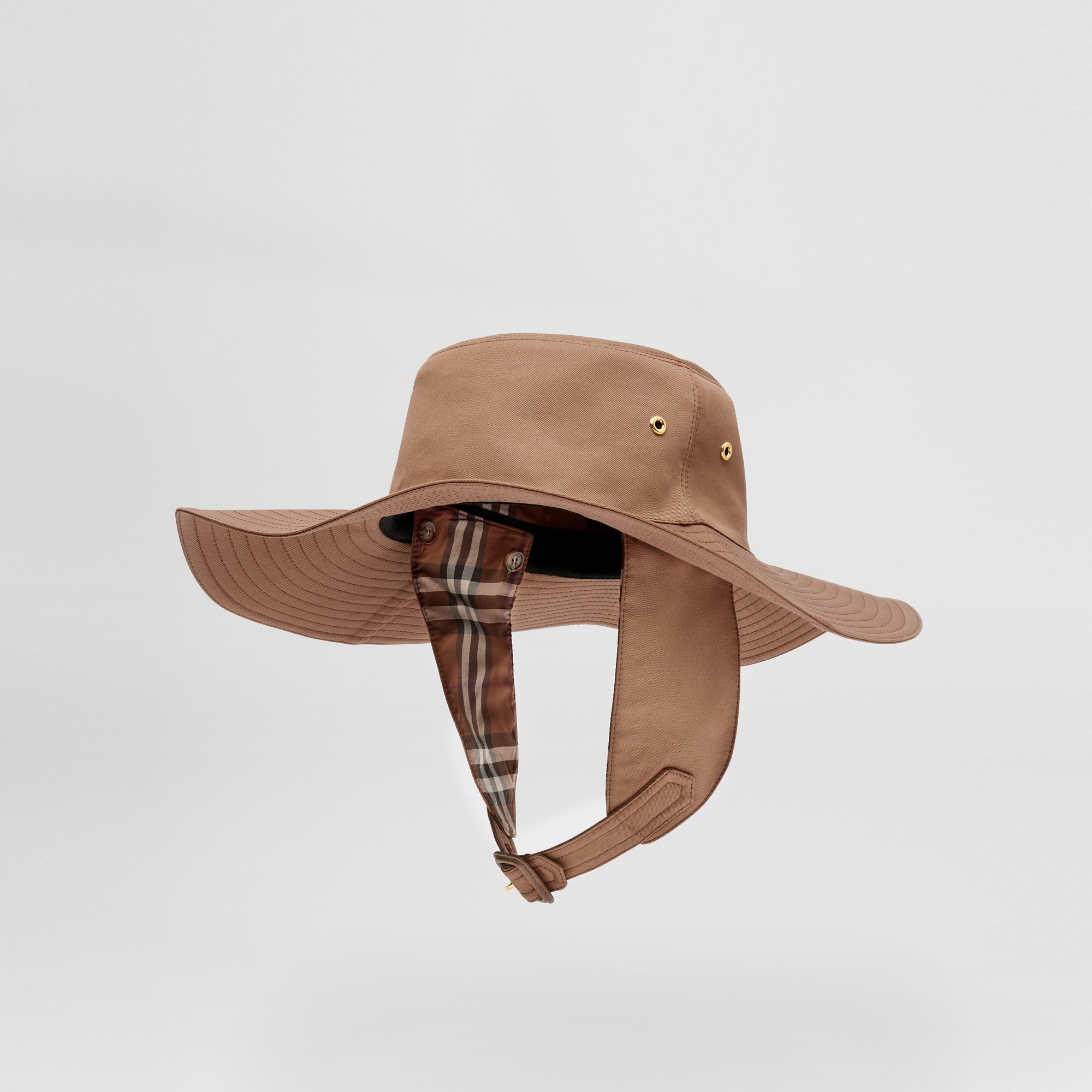 Detachable Strap Cotton Gabardine Hat - 4