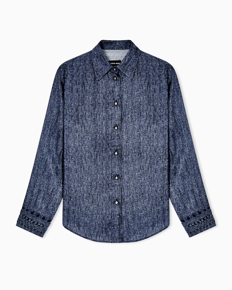 DENIM-PRINT SILK SHIRT 1