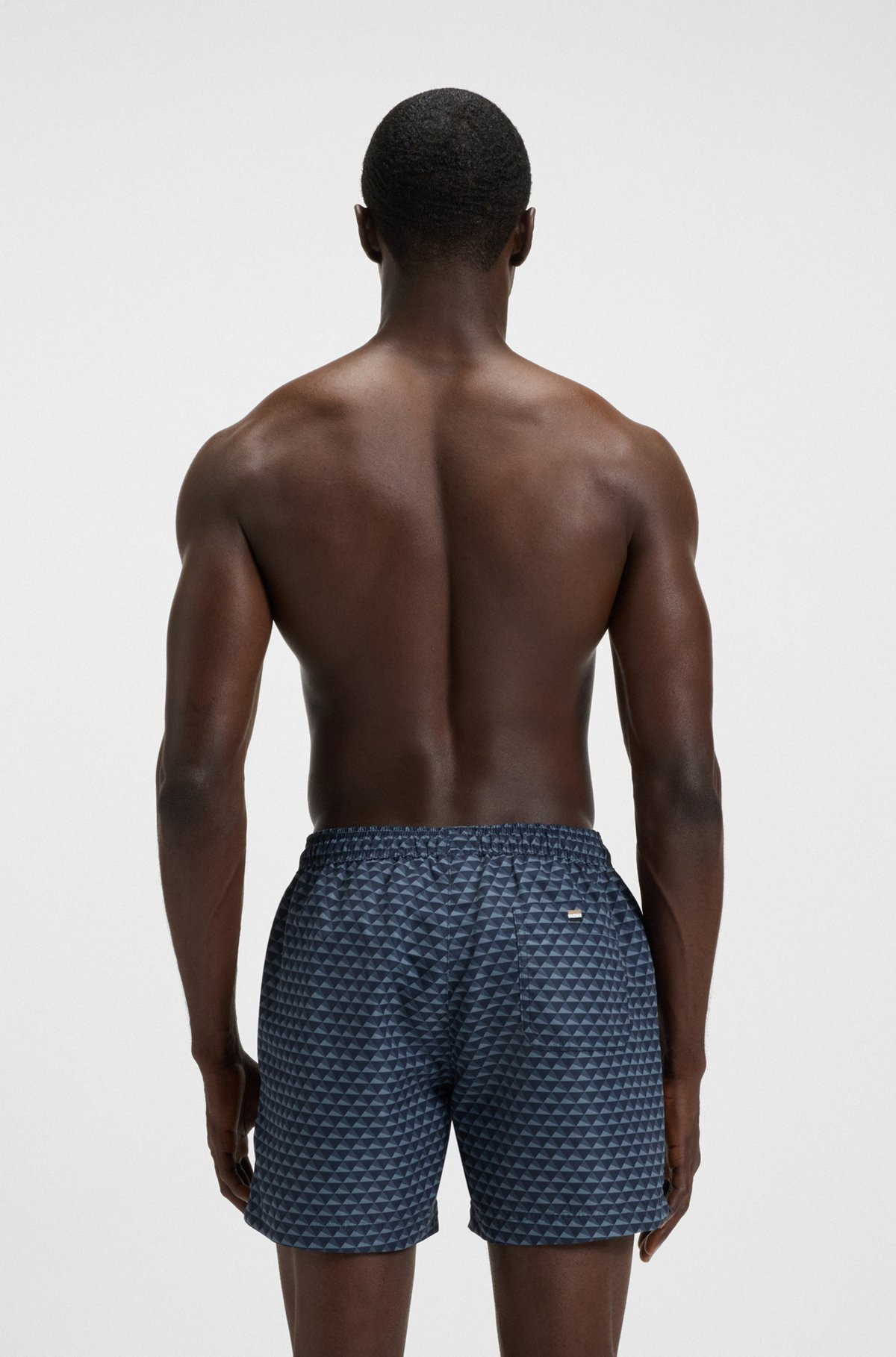 DRAWSTRING-WAIST SWIM SHORTS WITH ALL-OVER PRINT - 4