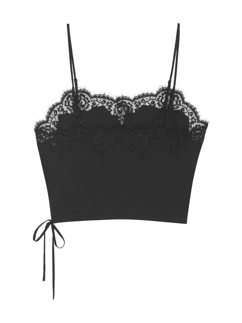 SAINT LAURENT lace-trim camisole top outlook