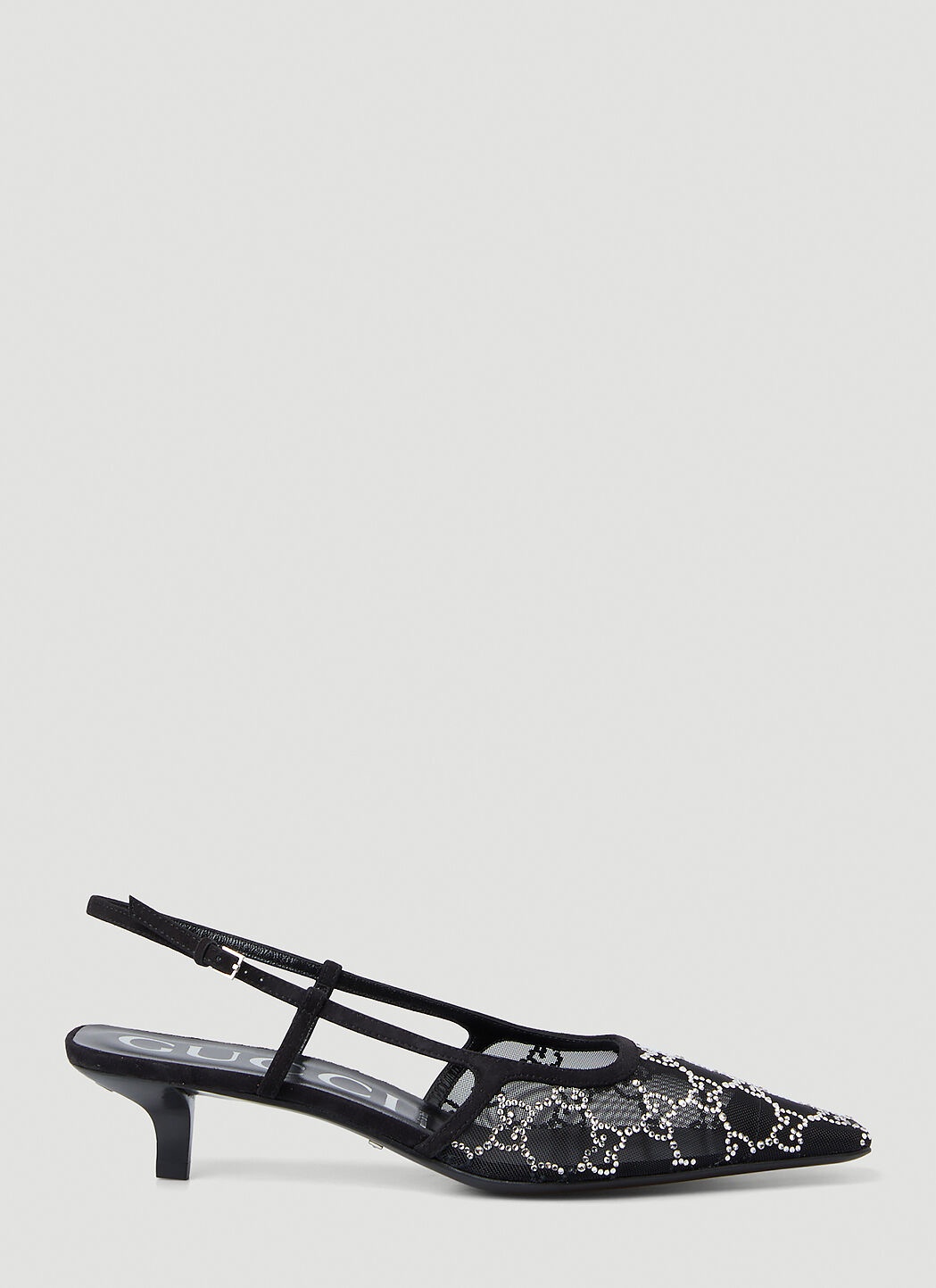 Crystal GG Slingback Kitten Heels - 1