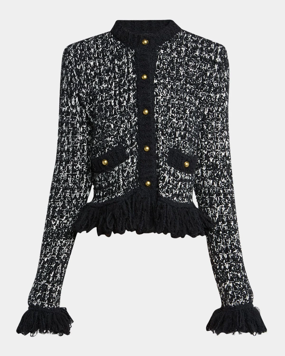 Fringe Button-Front Cardigan - 1