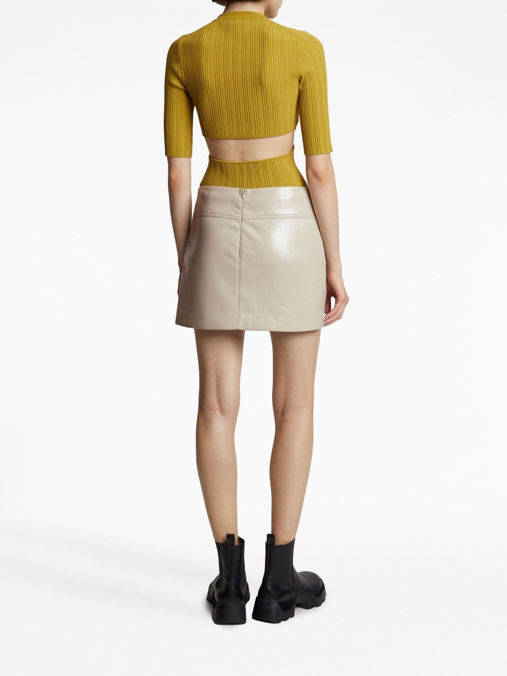 vinyl mini skirt - 4