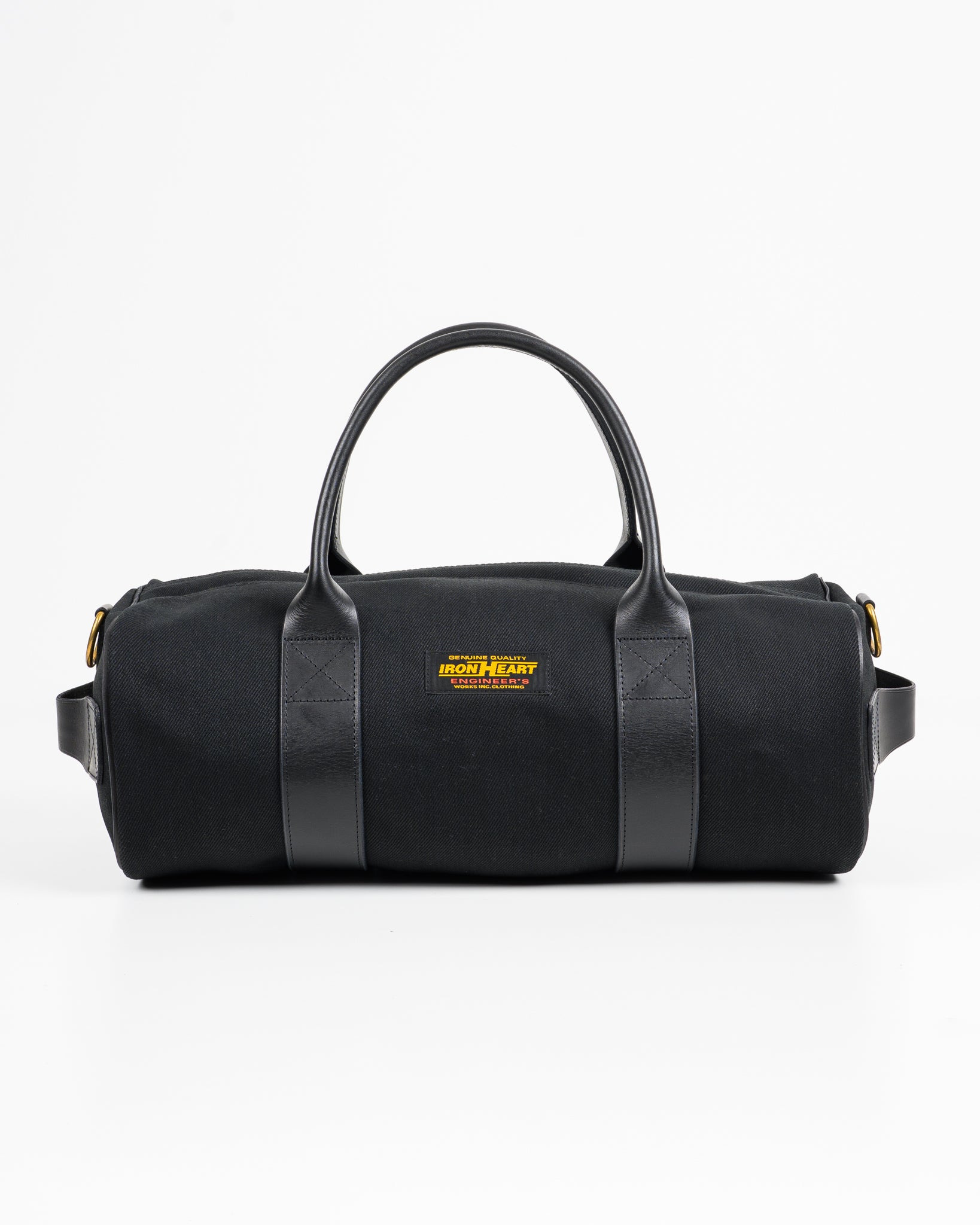 IHE-24-BLK 21oz Denim and Buttero Leather Holdall - Superblack - 8
