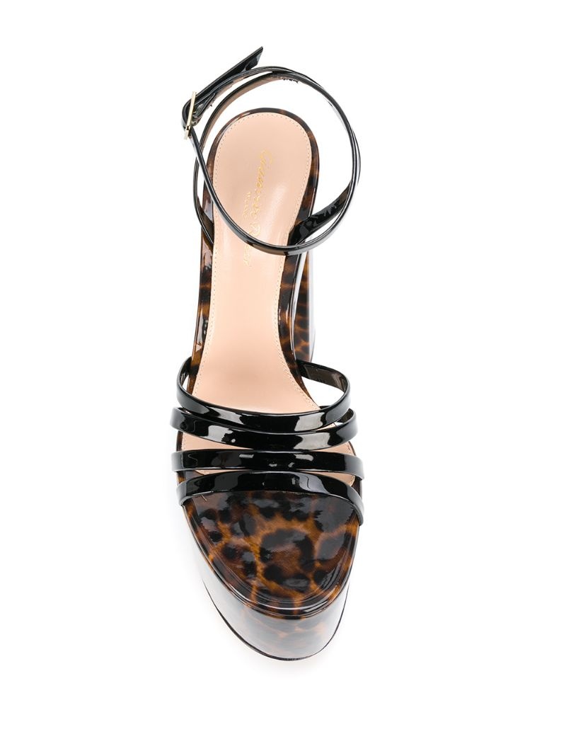 leopard varnished sandals - 4