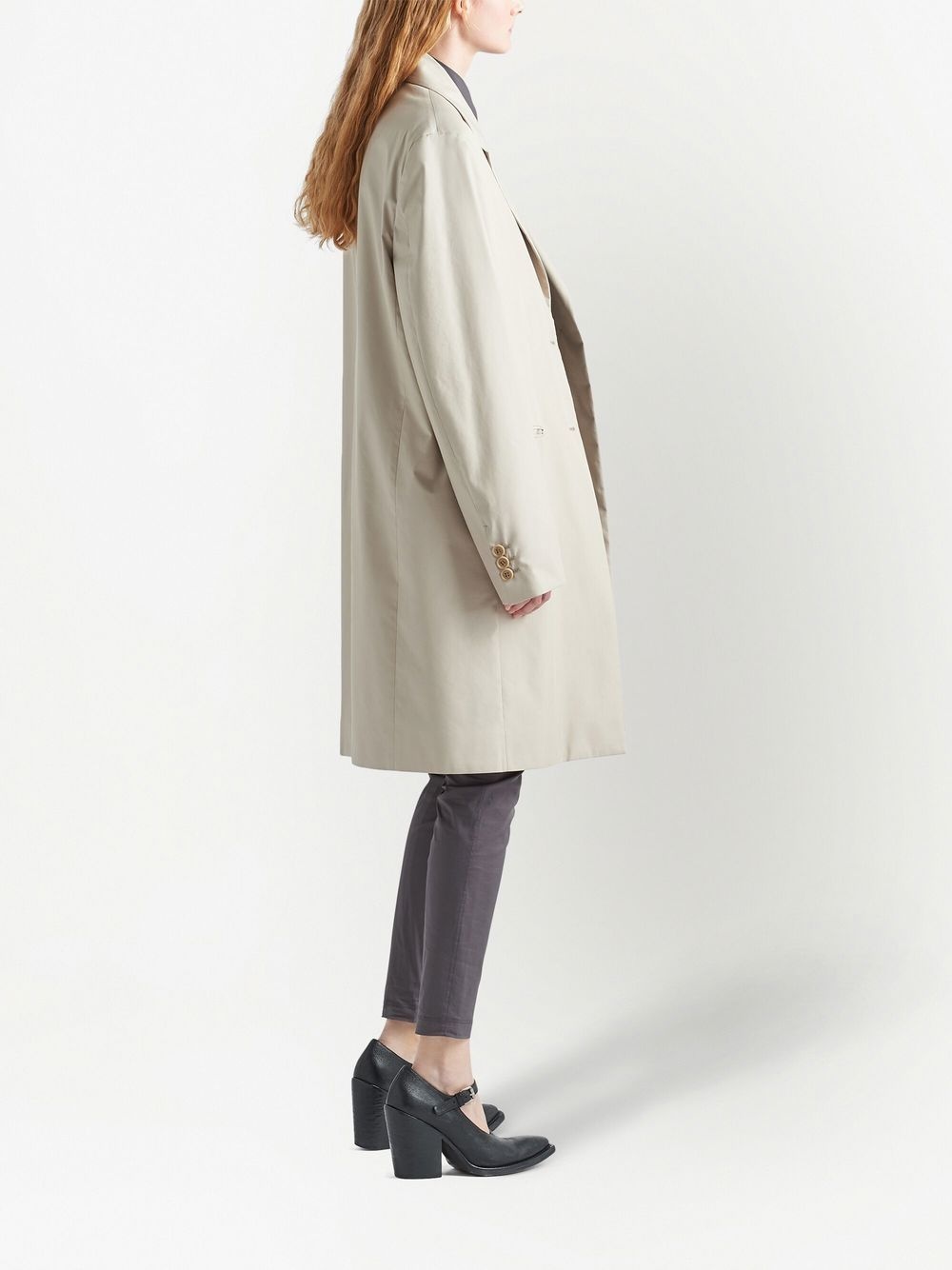single-breasted cotton coat - 4